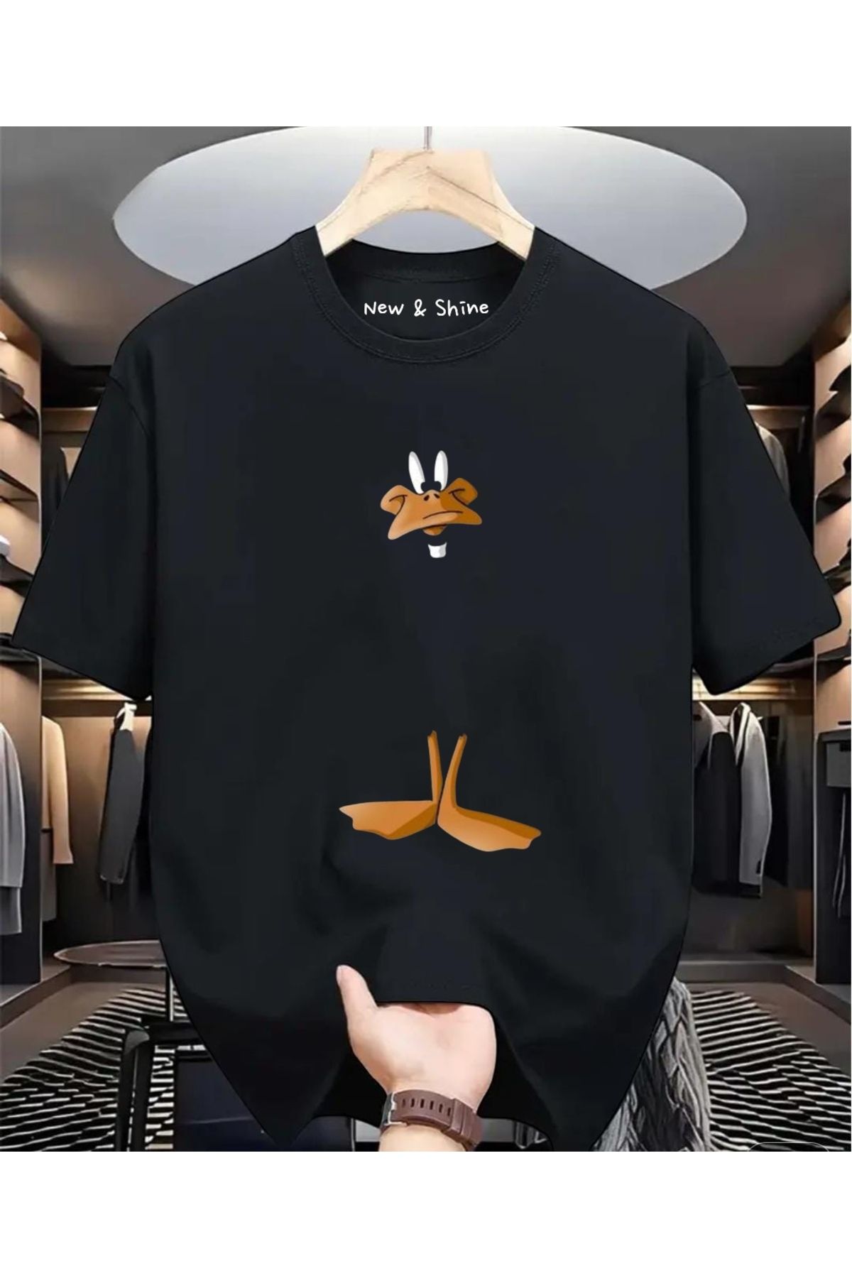 New Shine Duffy Duck Baskılı Oversize T-Shirt