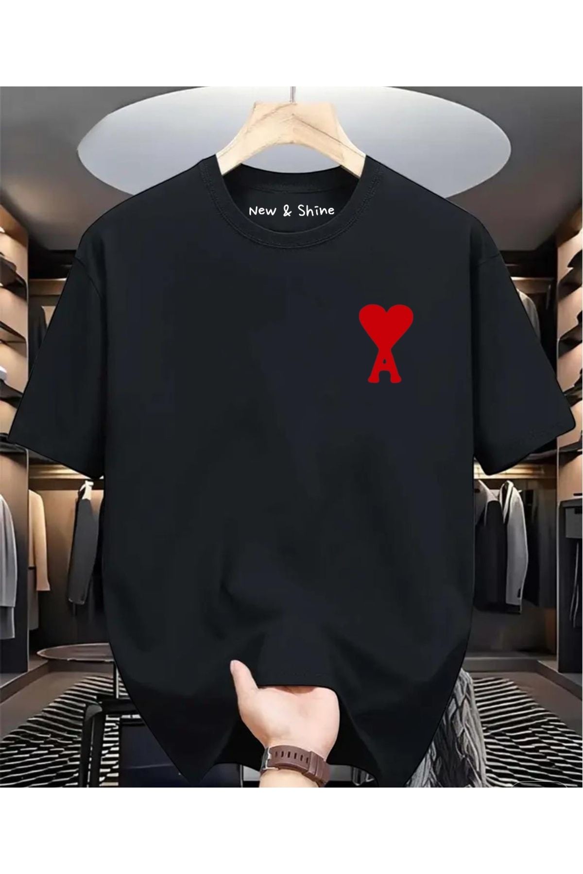 New Shine A Harfi Baskılı Oversize T-Shirt