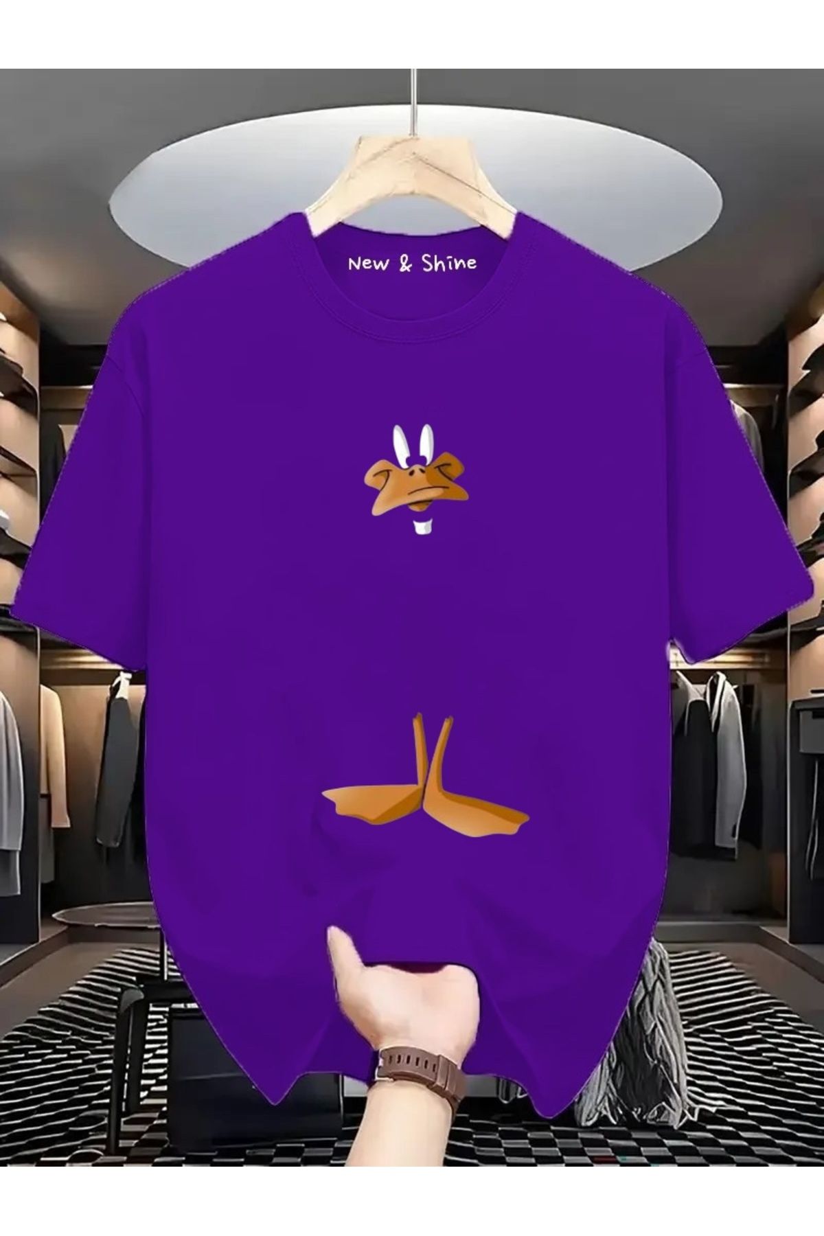 New Shine Duffy Duck Baskılı Oversize T-Shirt