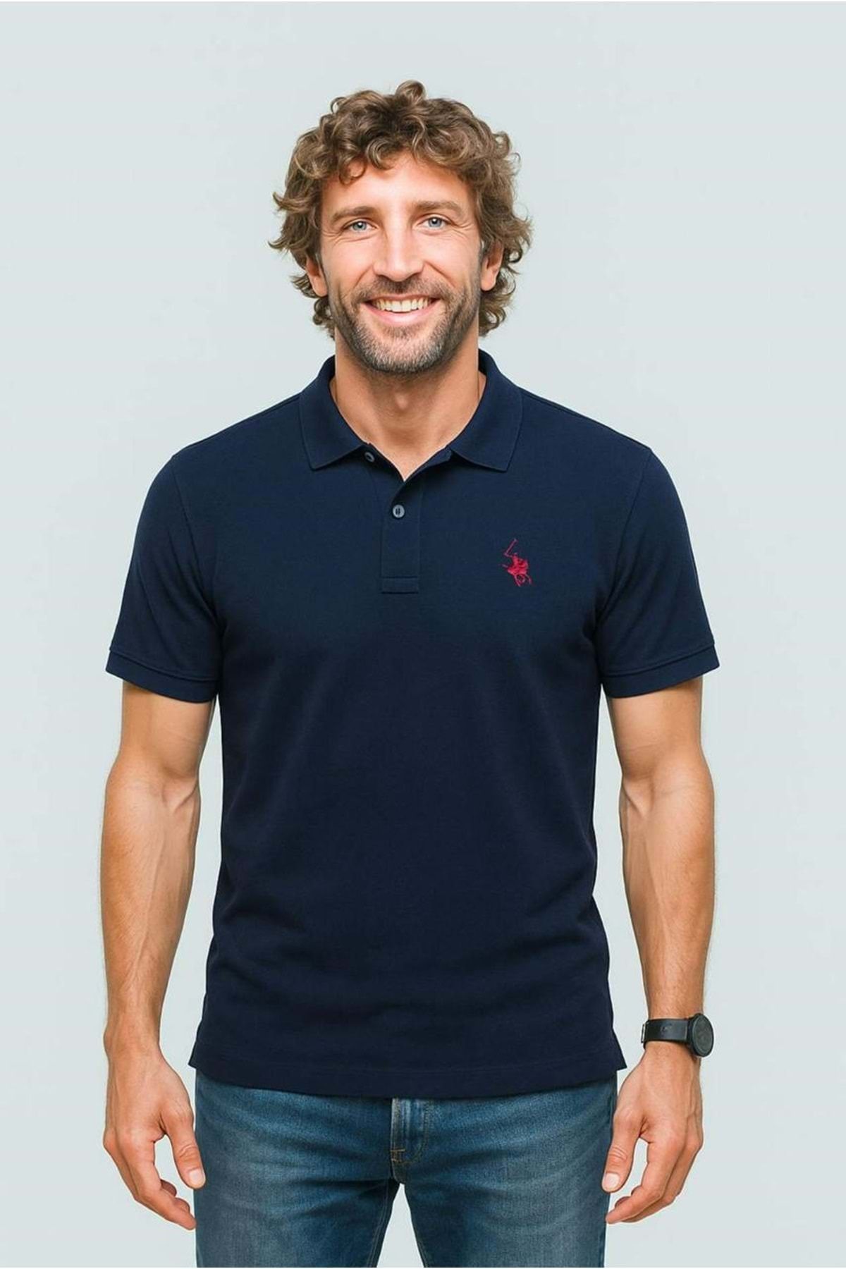Polo Republica & CO . PİKE KUMAŞ POLO YAKA T-SHİRT LACİVERT