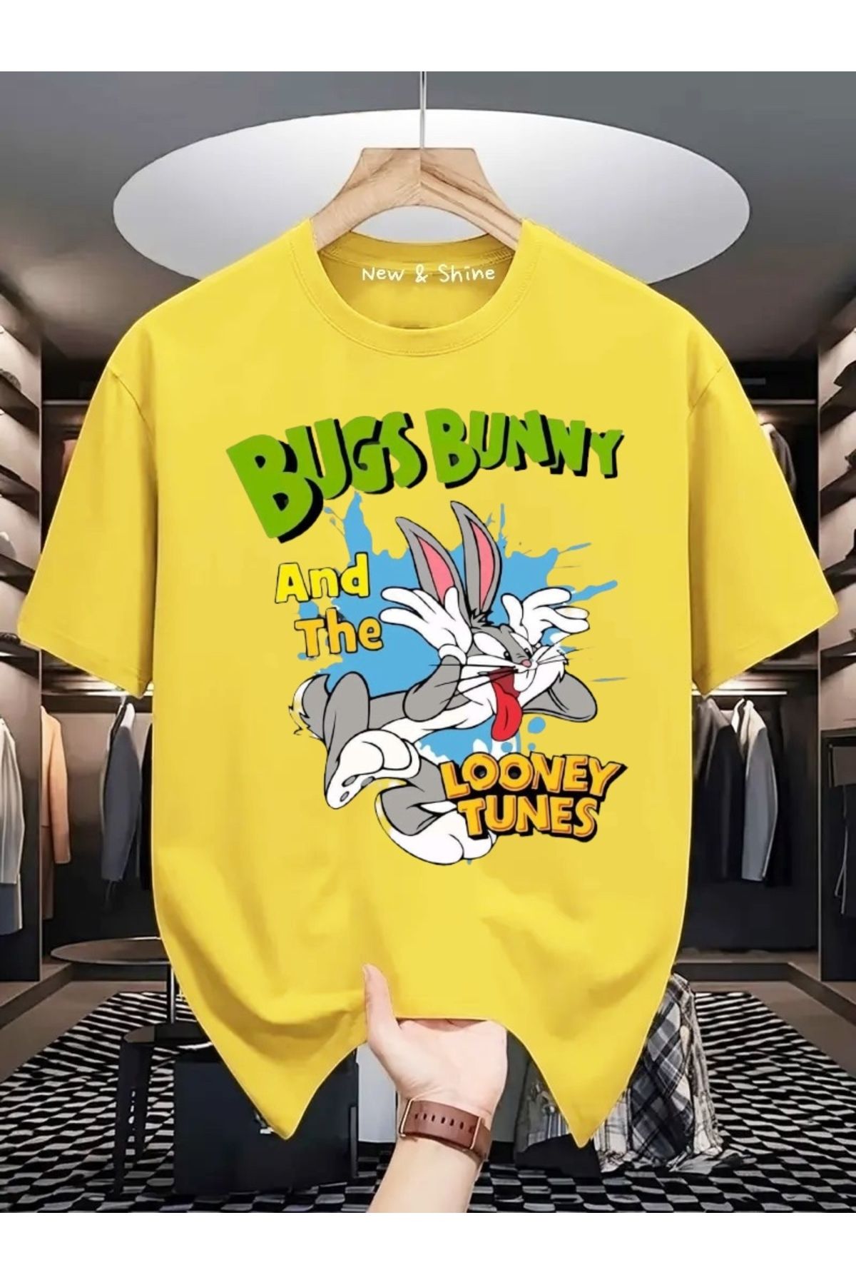 New Shine Bugs Bunny Baskılı Oversize T-Shirt