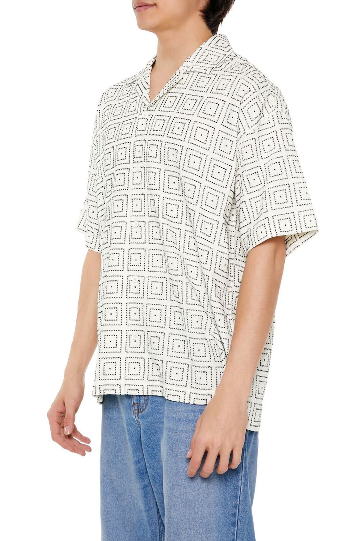 Forever 21 Desenli Kısa Kollu Gömlek