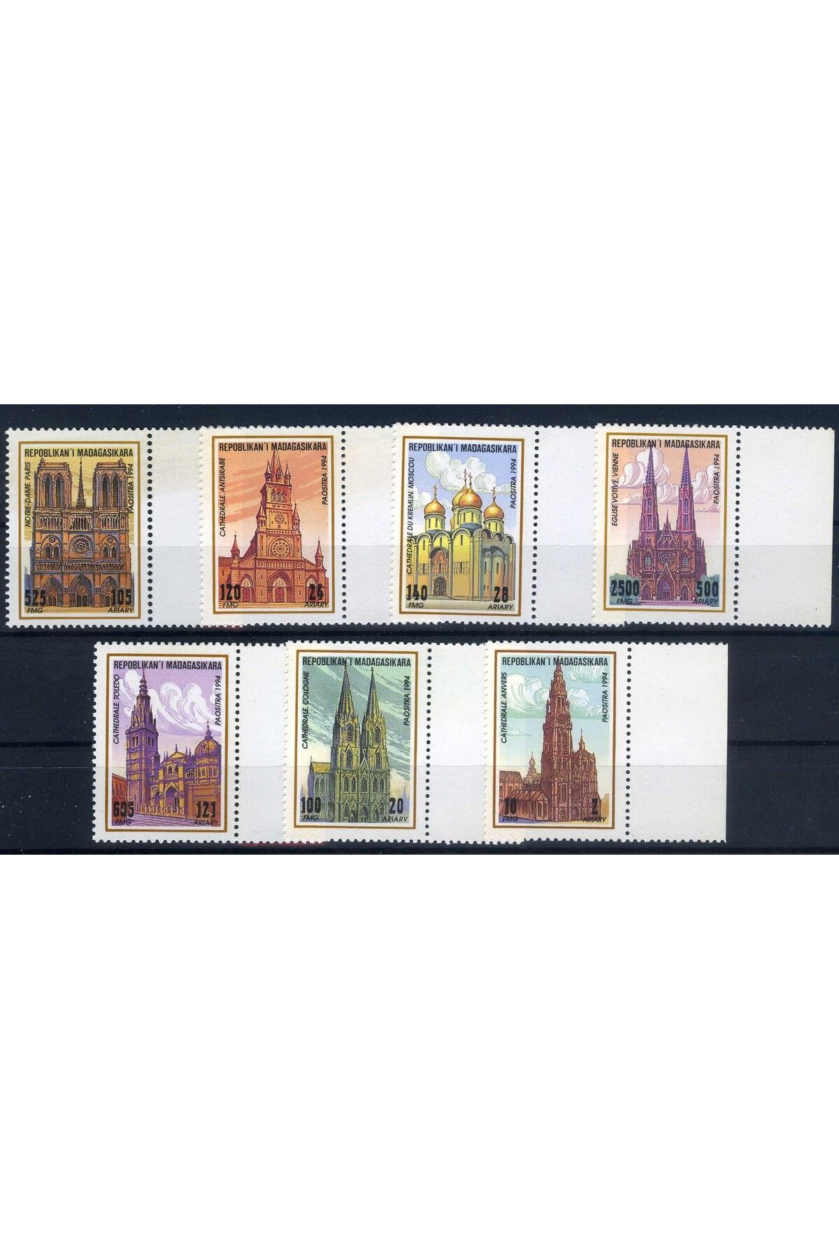 Jupiter Stamps Koleksiyon Pulları,Avrupadan Mimari Şahaserler,7 Pul,Konsept Hediyelik,Hobiler,ASB-60000321