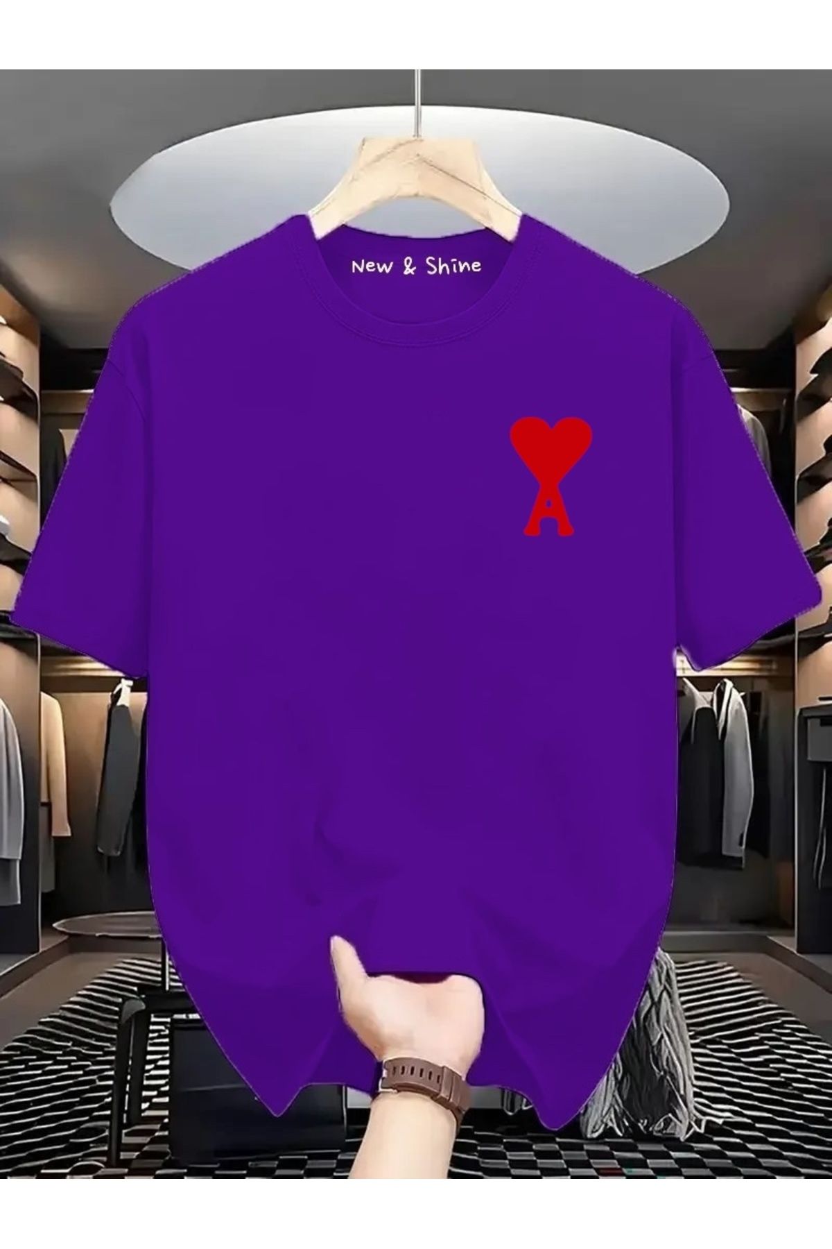 New Shine A Harfi Baskılı Oversize T-Shirt