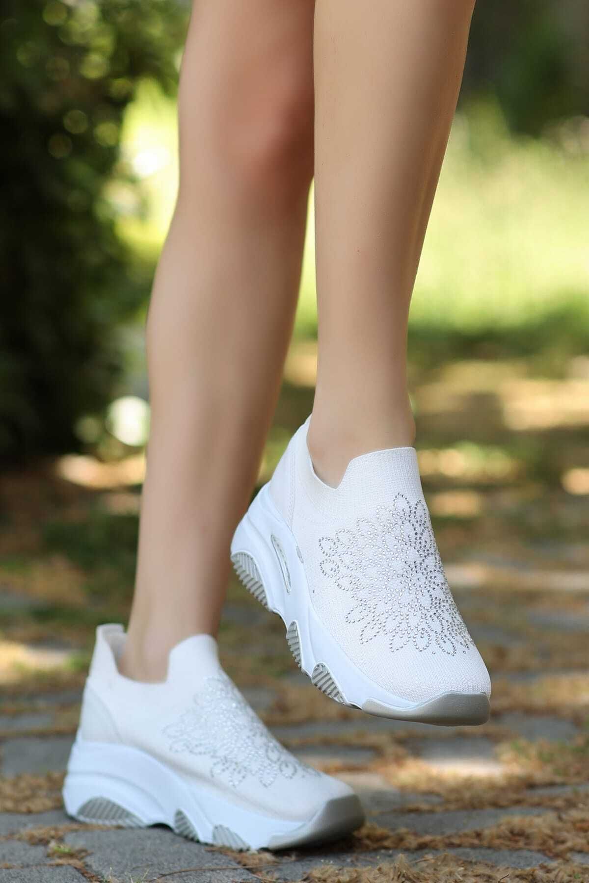 LEYDİ SHOES DİNAR TRİKO BEYAZ SPOR