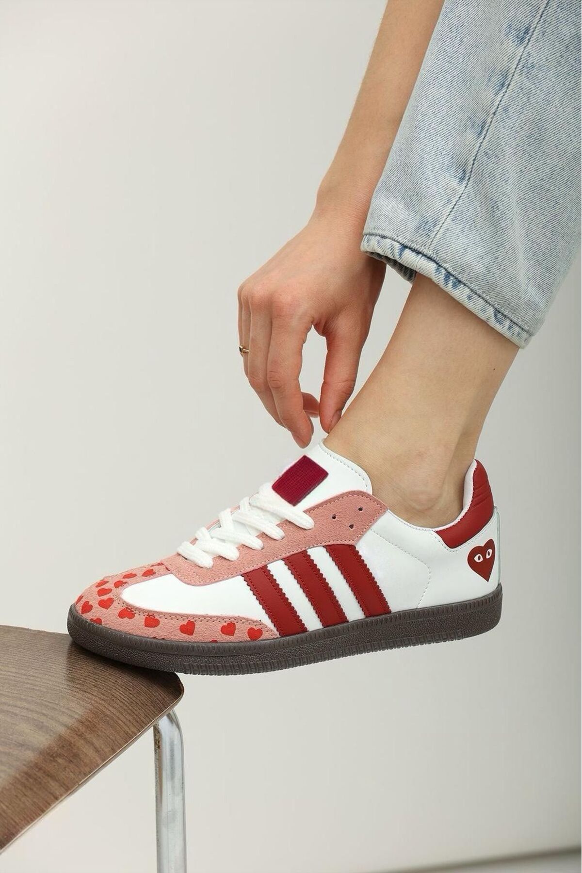 BERAT KUTLAY  BK AZUL Çizgili Düz Taban Bağcıklı Rahat Spor Ayakkabı