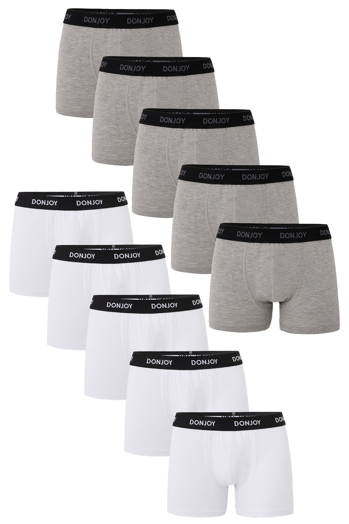 don joy Erkek 10'lu Pamuklu Penye Beli Lastikli Boxer