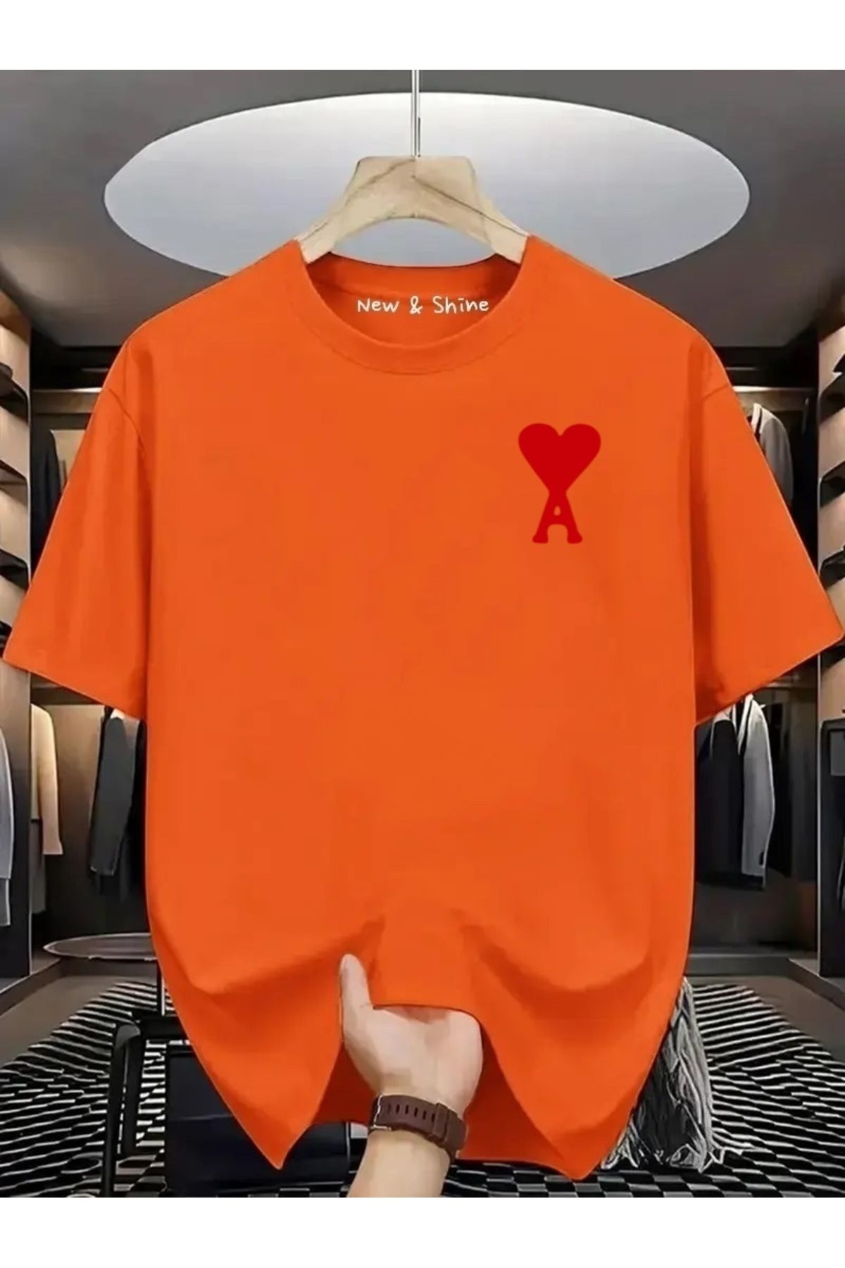 New Shine A Harfi Baskılı Oversize T-Shirt
