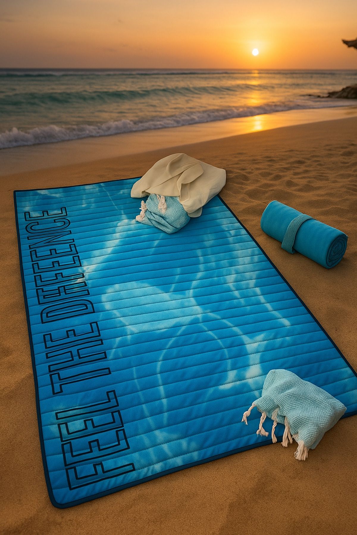 Home Plaj Hasırı Katlanabilir Askılı Kılıf 150x75 Elyaflı Kamp Piknik Mat