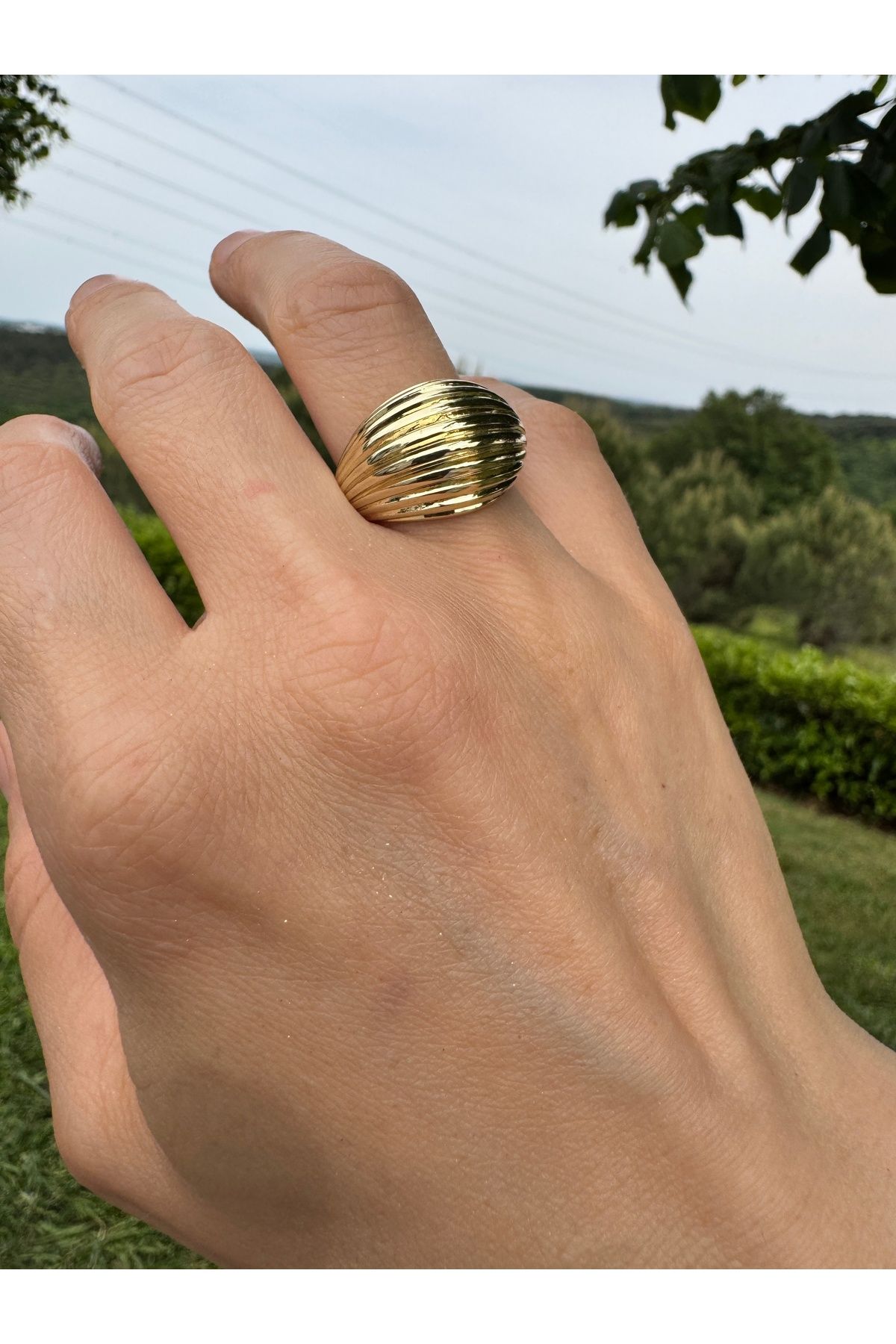 Tasarım Aurora Shell – “Şafak kabuğu” Gold - Altın Renk Yüzük