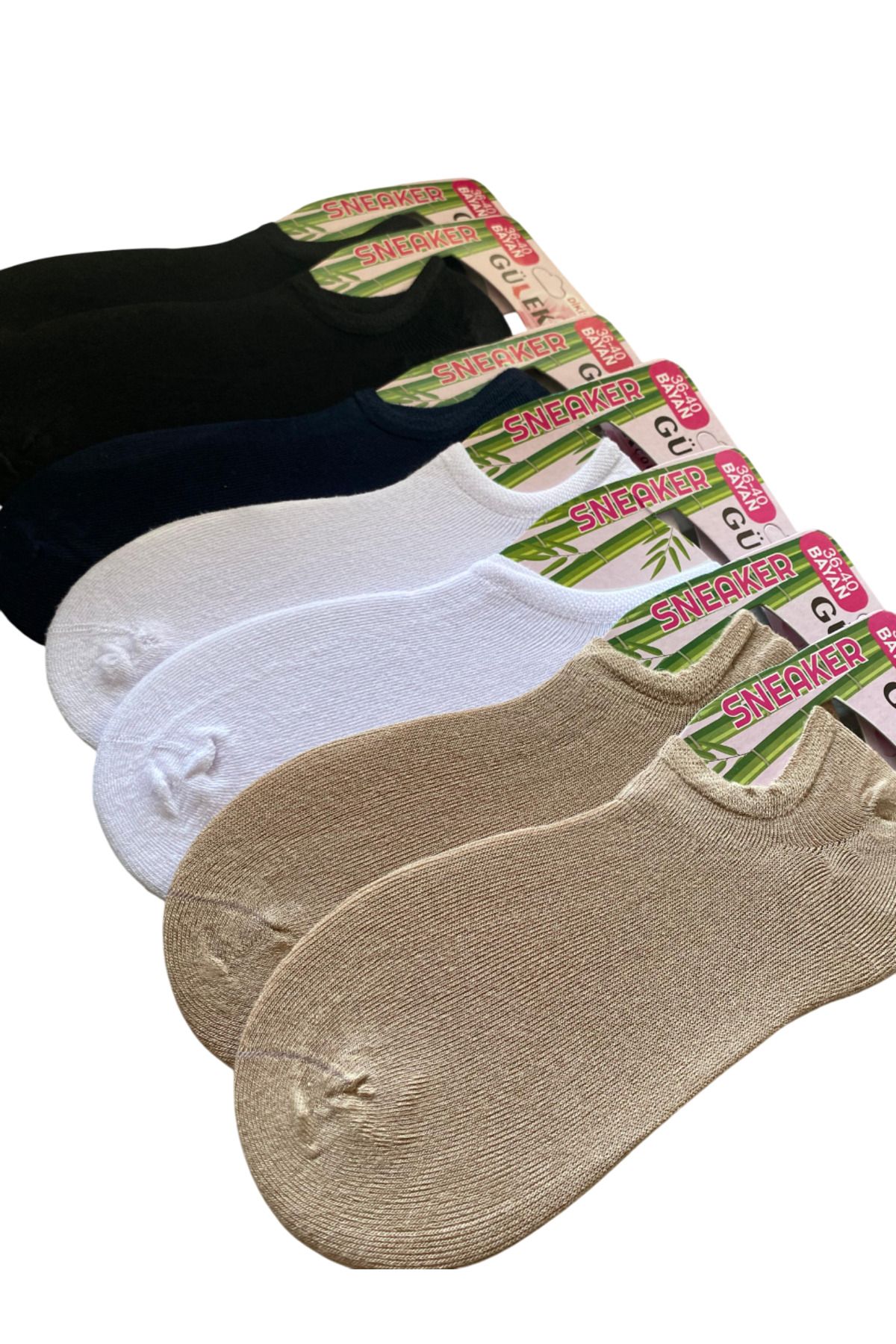 shefox 7 Çift Kadın Bambu Burnu Dikişsiz Sneakers Çorap by gülek