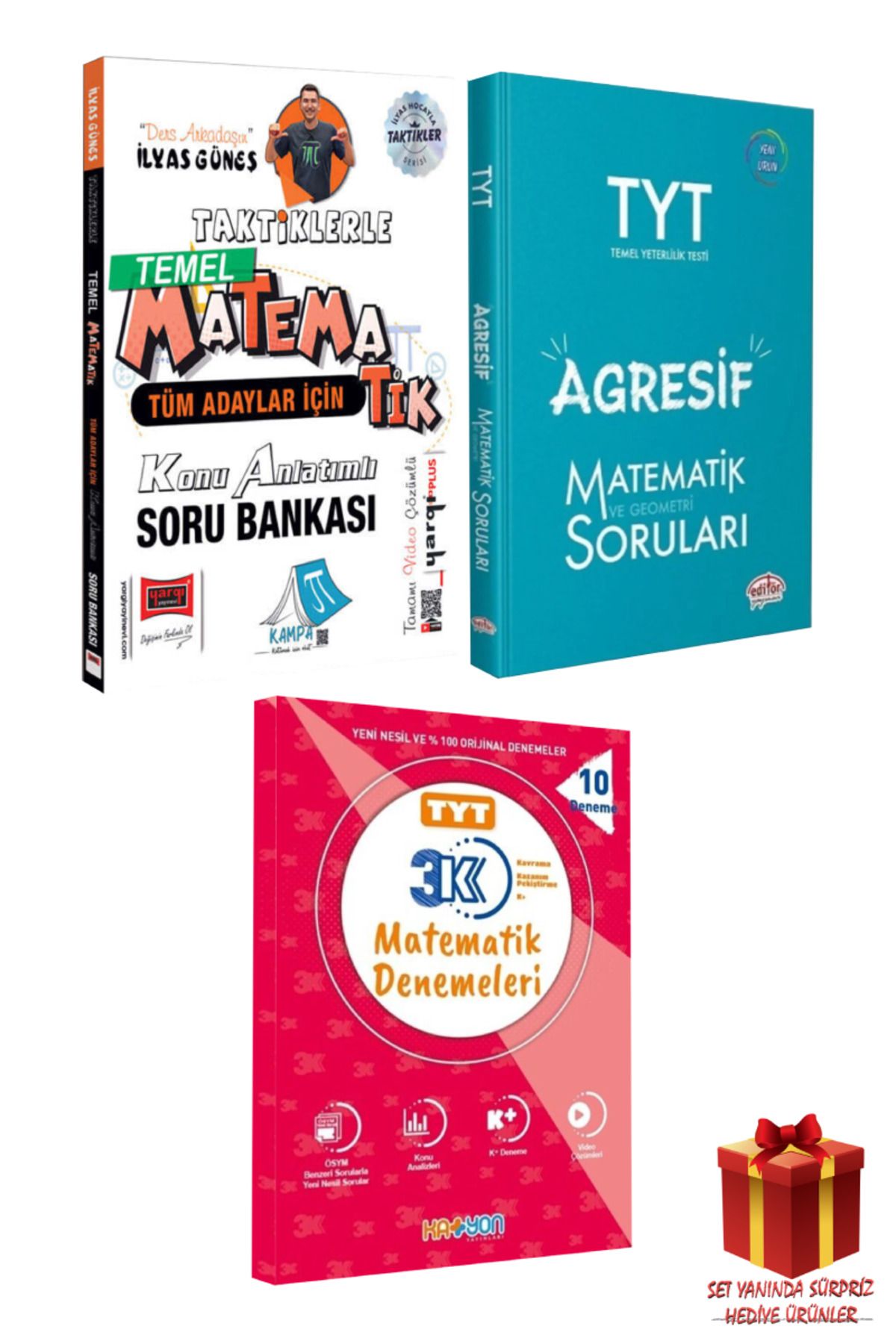Yargı Yayınları İlyas Güneş Taktiklerle Matematik Konu Anlatımlı Soru Bankası+ TYT Soru Bankası+ 10 Matematik Deneme