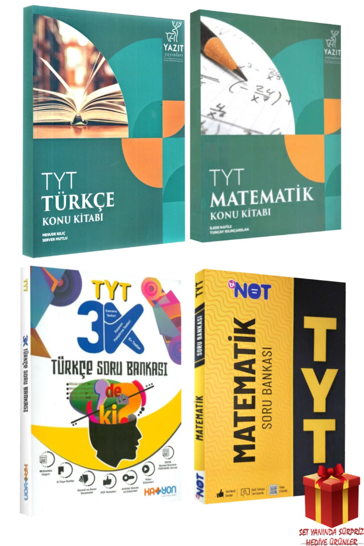 Yazıt Yayınları TYT Türkçe Konu Kitabı+ Soru Bankası+ TYT Matematik Konu Kitabı+ Soru Bankası+ Hediye