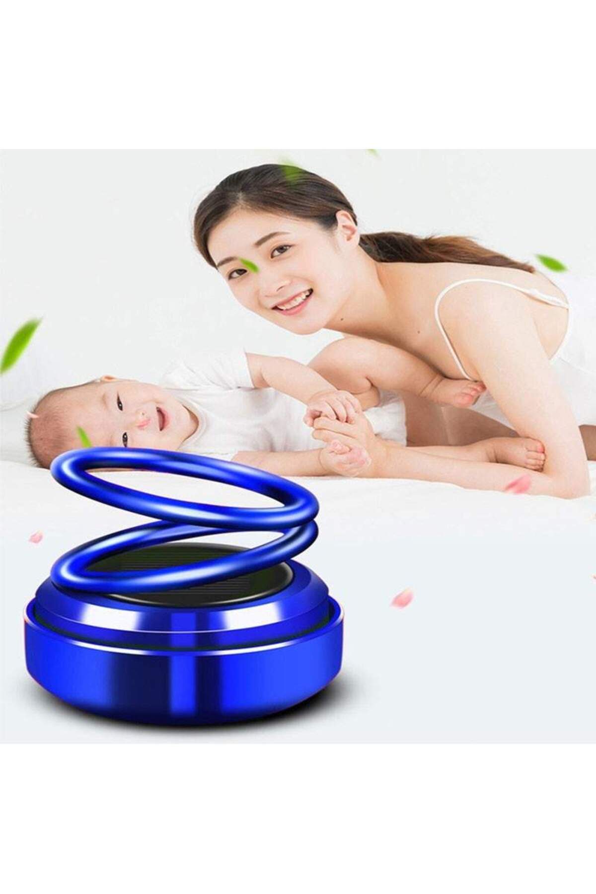 SIKS-Professional Car Air Freshener, Anti-Tobacco, 360 Degree Rotation, Solar Charging, Blue 4