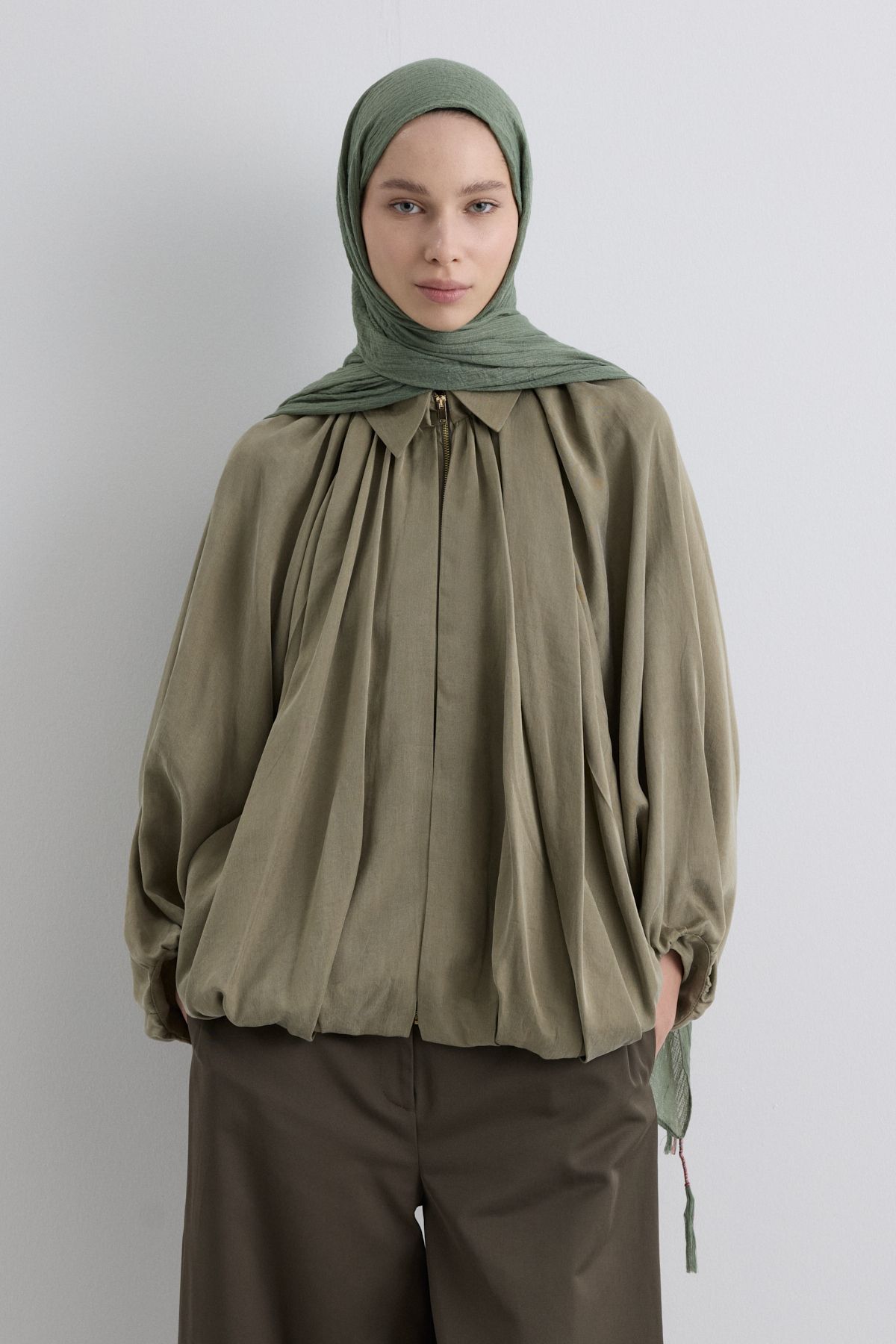 FENZA SCARF DREW HAKİ BOHEM UZUN SAÇAKLI PAMUKLU ŞAL