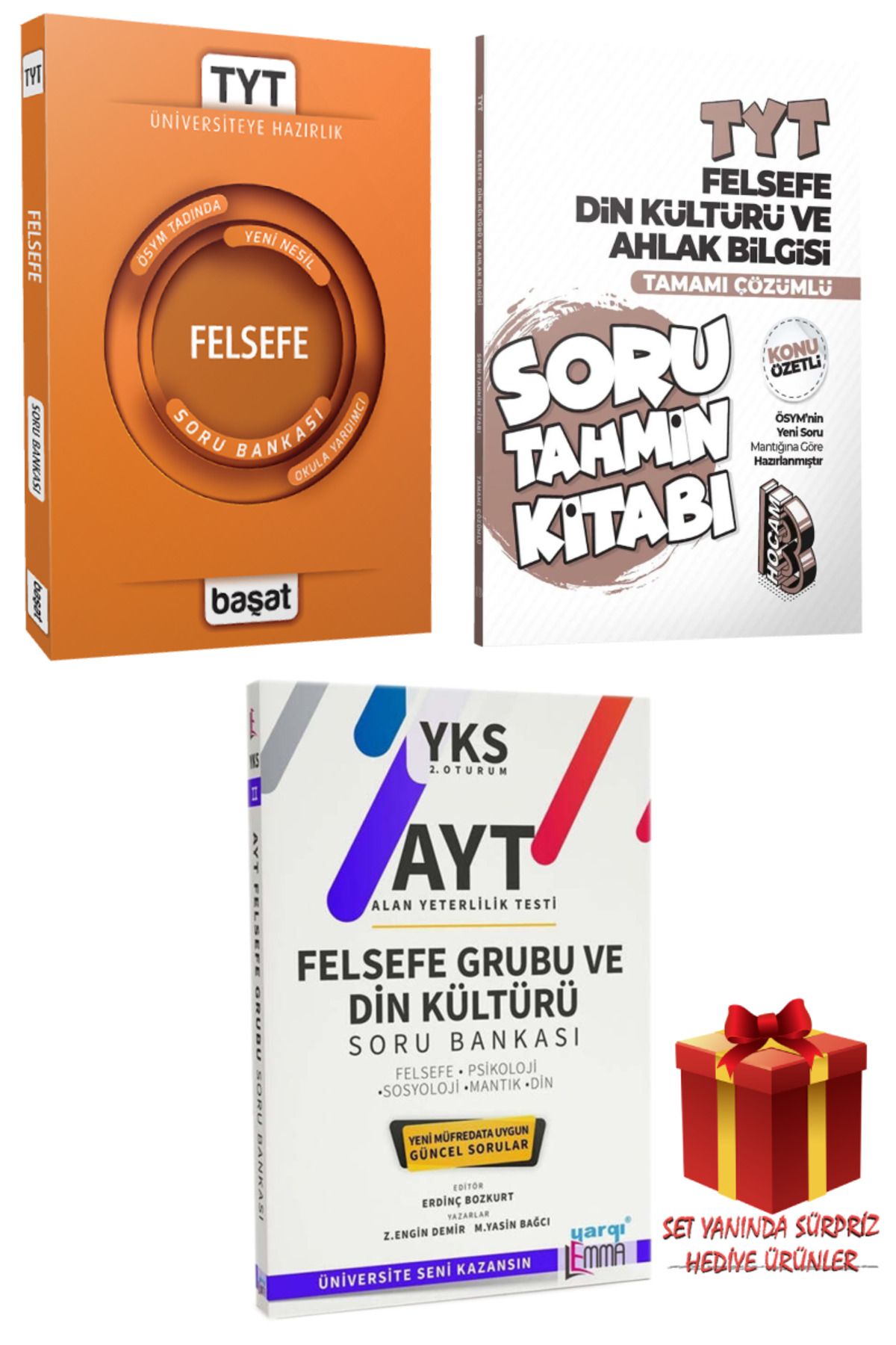 Başat Yayınları TYT Felsefe Soru Bankası+Din Kültürü Soru Tahmin Kitabı+AYT Felsefe Grubu ve Din Kültürü Soru B.