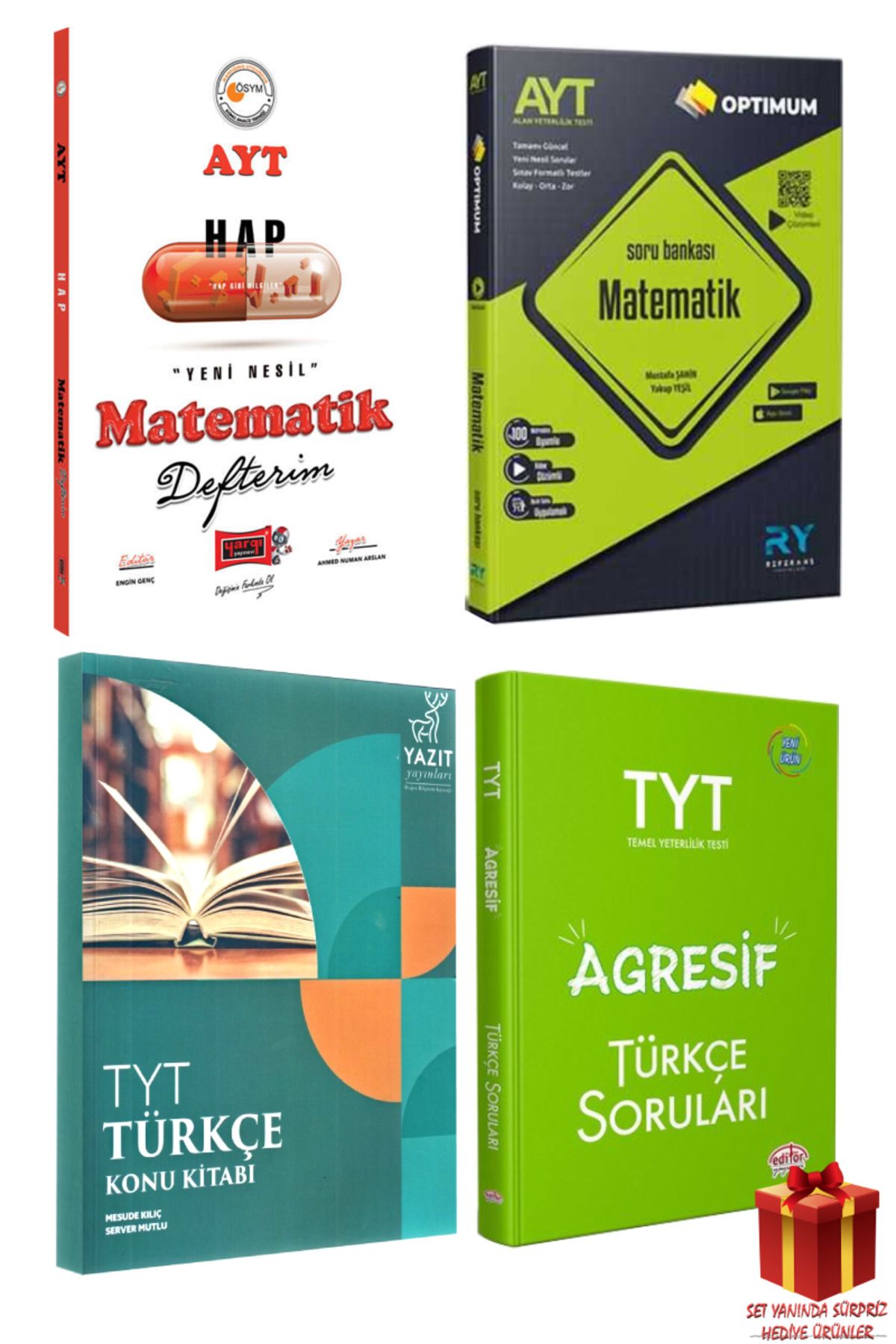 Yargı Yayınları AYT Hap Matematik Defterim+ Soru Bankası+ TYT Türkçe Konu Kitabı+ Soru Bankası+ Hediye