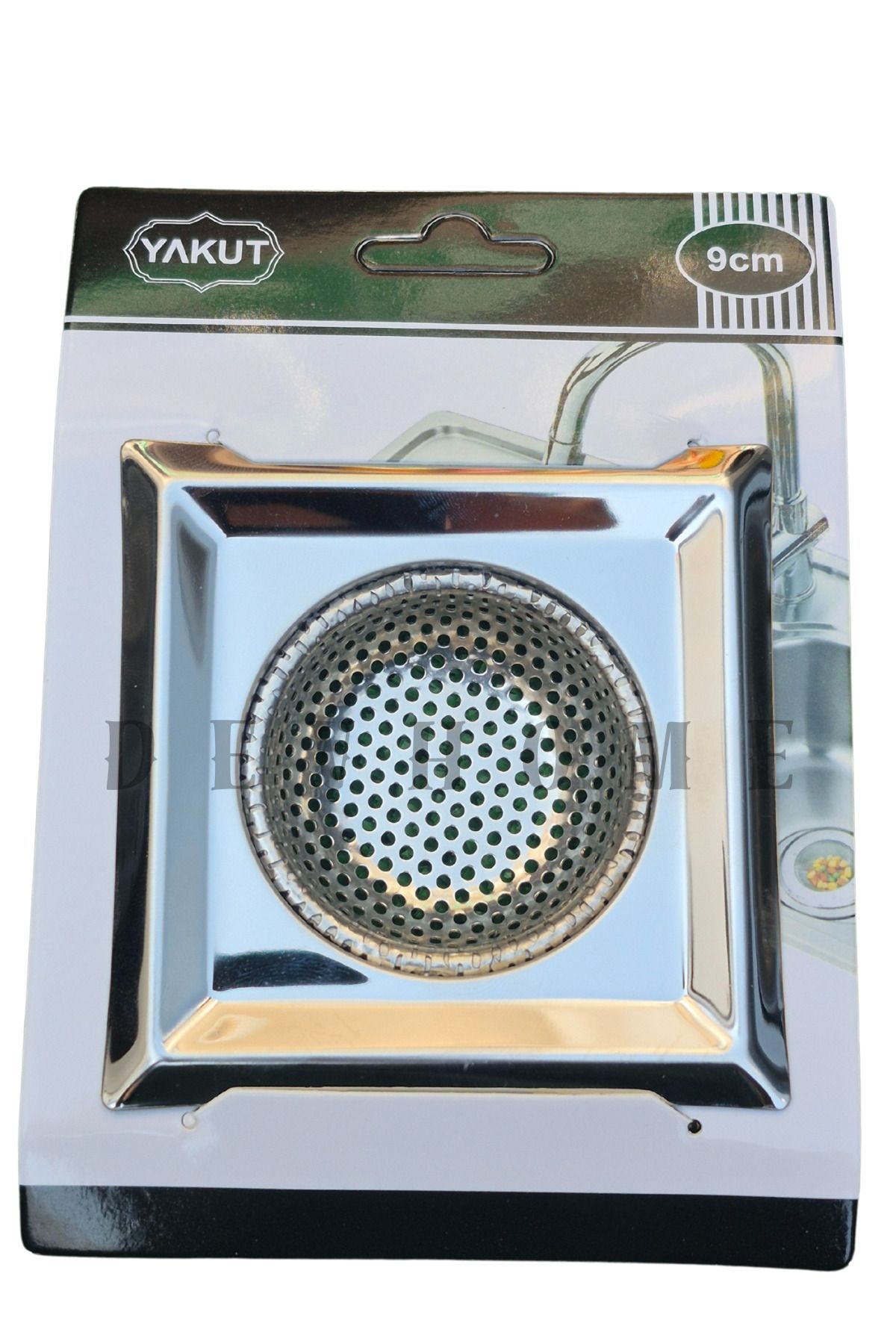 devhome 9 Cm Paslanmaz Çelik Lavabo Süzgeci - Evye Süzgeci Kare Su Taşmasını Önleyen Dayanıklı Filtre-1 Adet