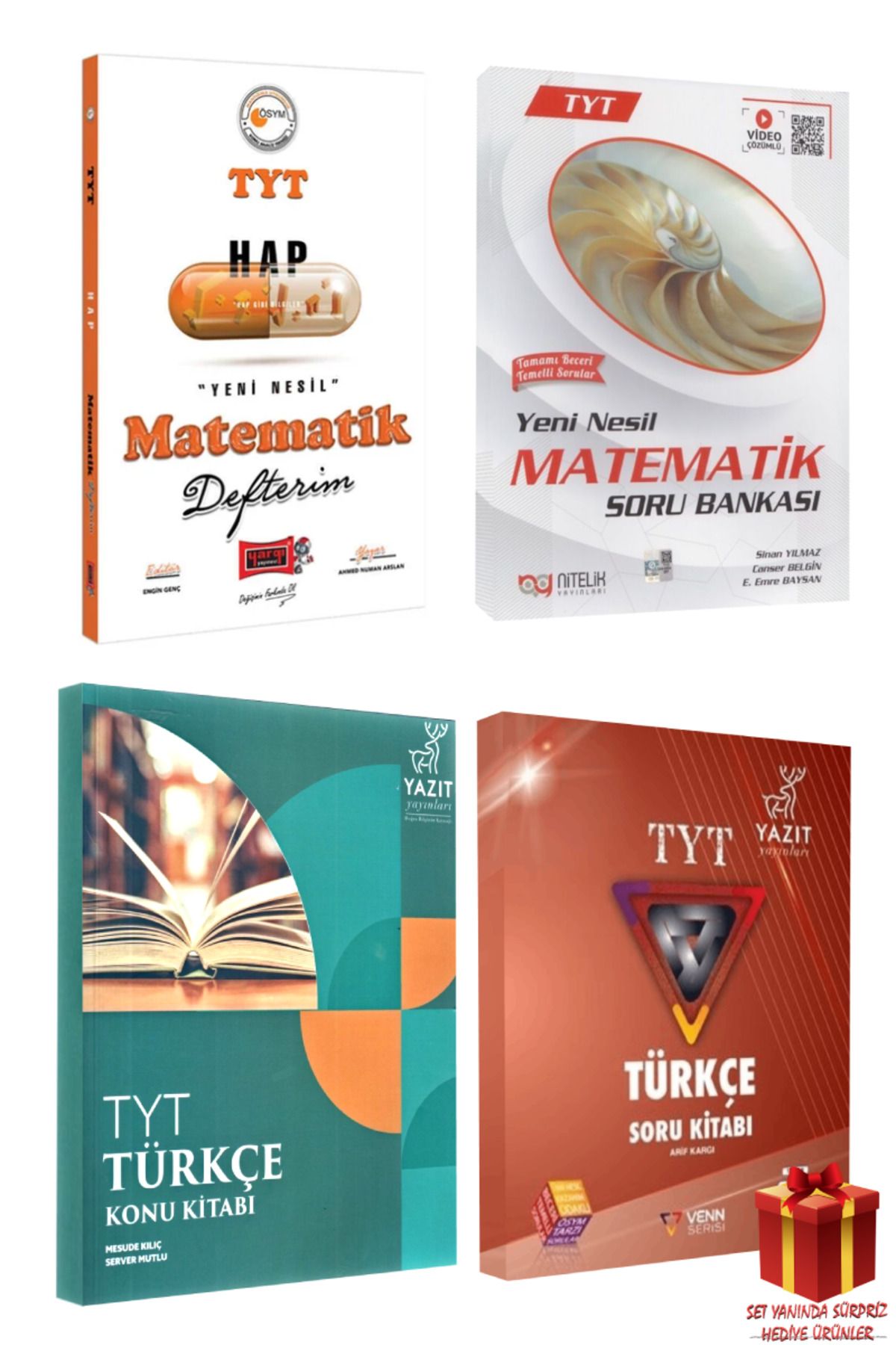 Yargı Yayınları TYT Hap Matematik Defterim+ Soru Bankası+ TYT Türkçe Konu Kitabı+ Soru Bankası+ Hediye