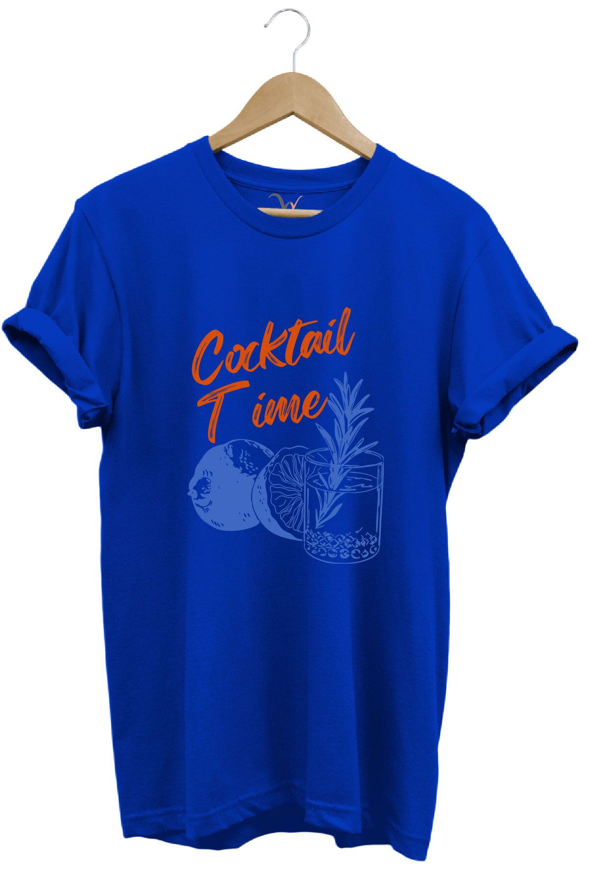 WİDİ Cocktail Time Tasarım Baskılı Y2K Old Money %100 Pamuk Regular Fit Bisiklet Yaka Premium T-Shirt