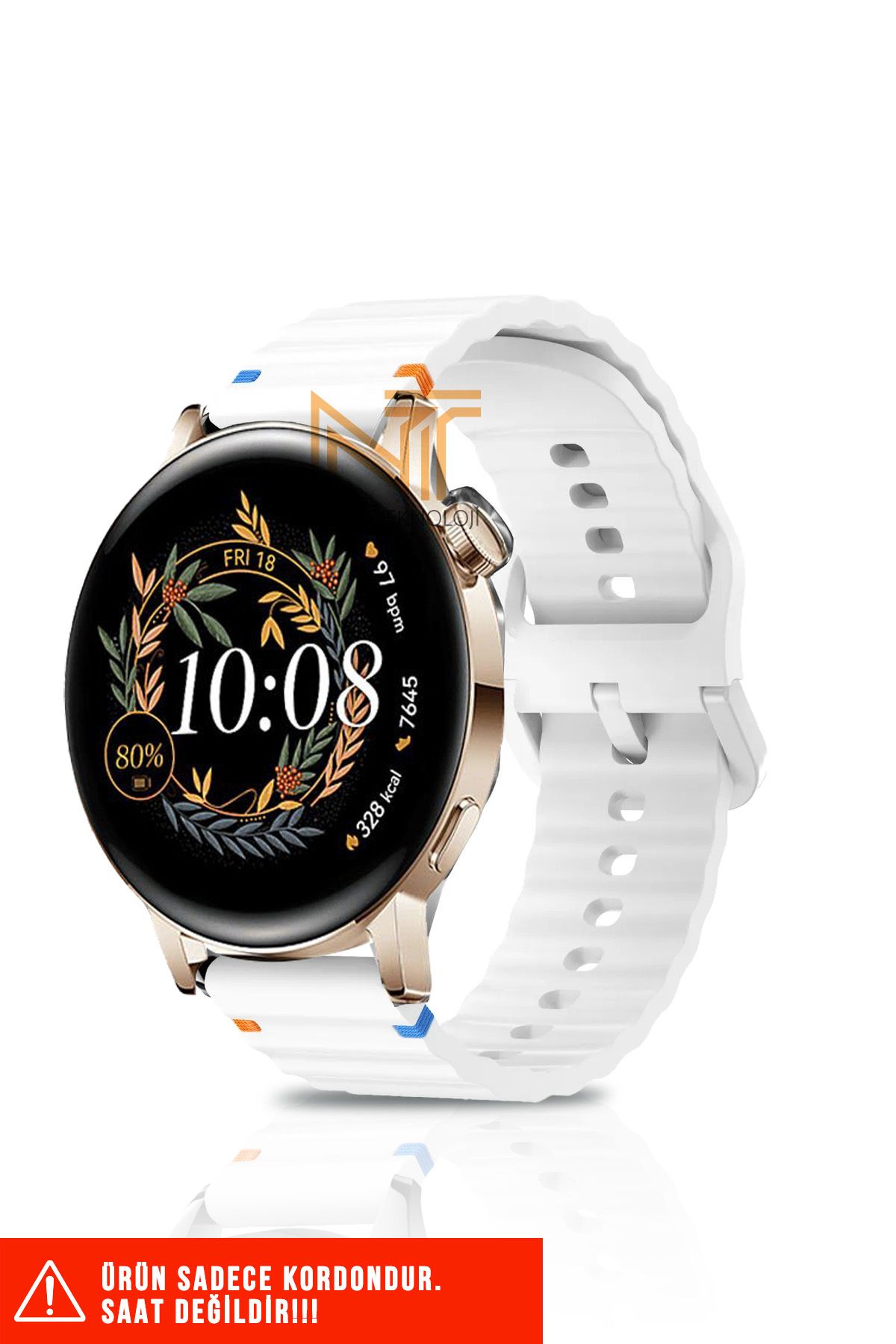 Nezih Case Huawei Watch GT / GT2 / GT3 Elegant 42mm Uyumlu Wave Silikon Kordon 20mm