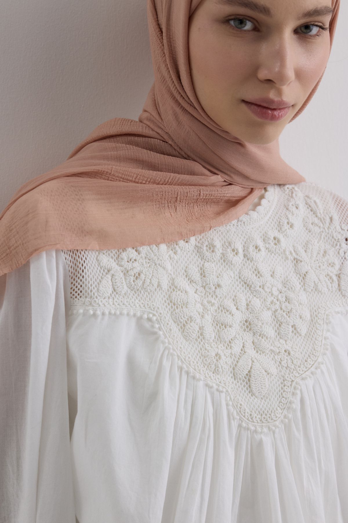 FENZA SCARF BRICE MANGO UZUN SAÇAK PÜSKÜLLÜ PAMUKLU ŞAL