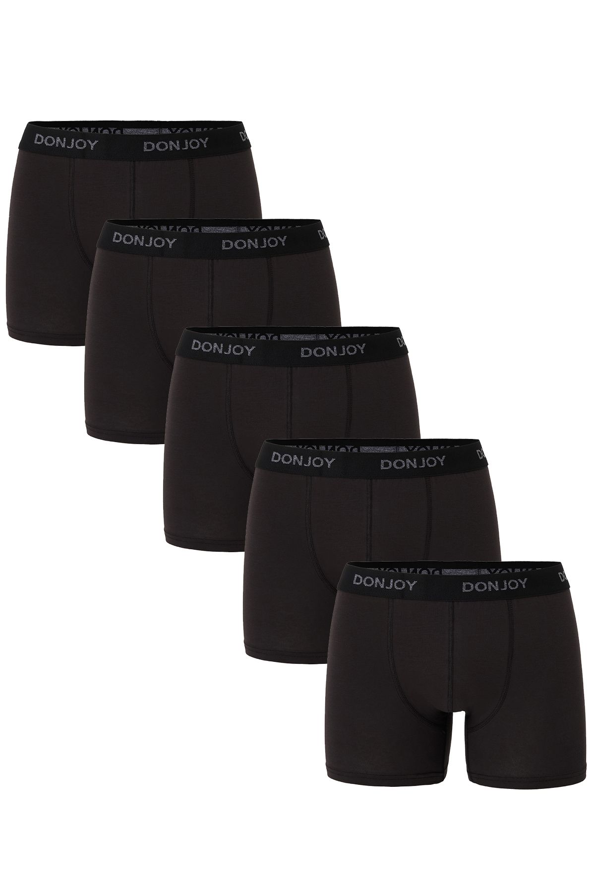 don joy Erkek 5'li Pamuklu Penye Beli Lastikli Füme Boxer