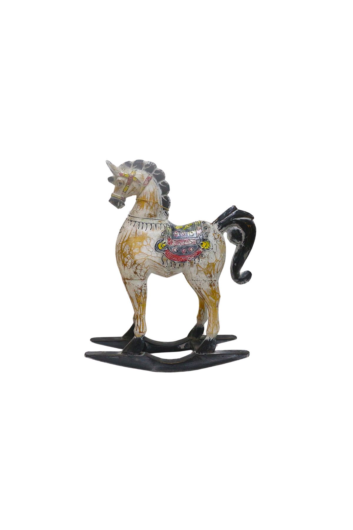 shop AHŞAP DEKORATİF RENKLİ SALLANAN AT 45 CM