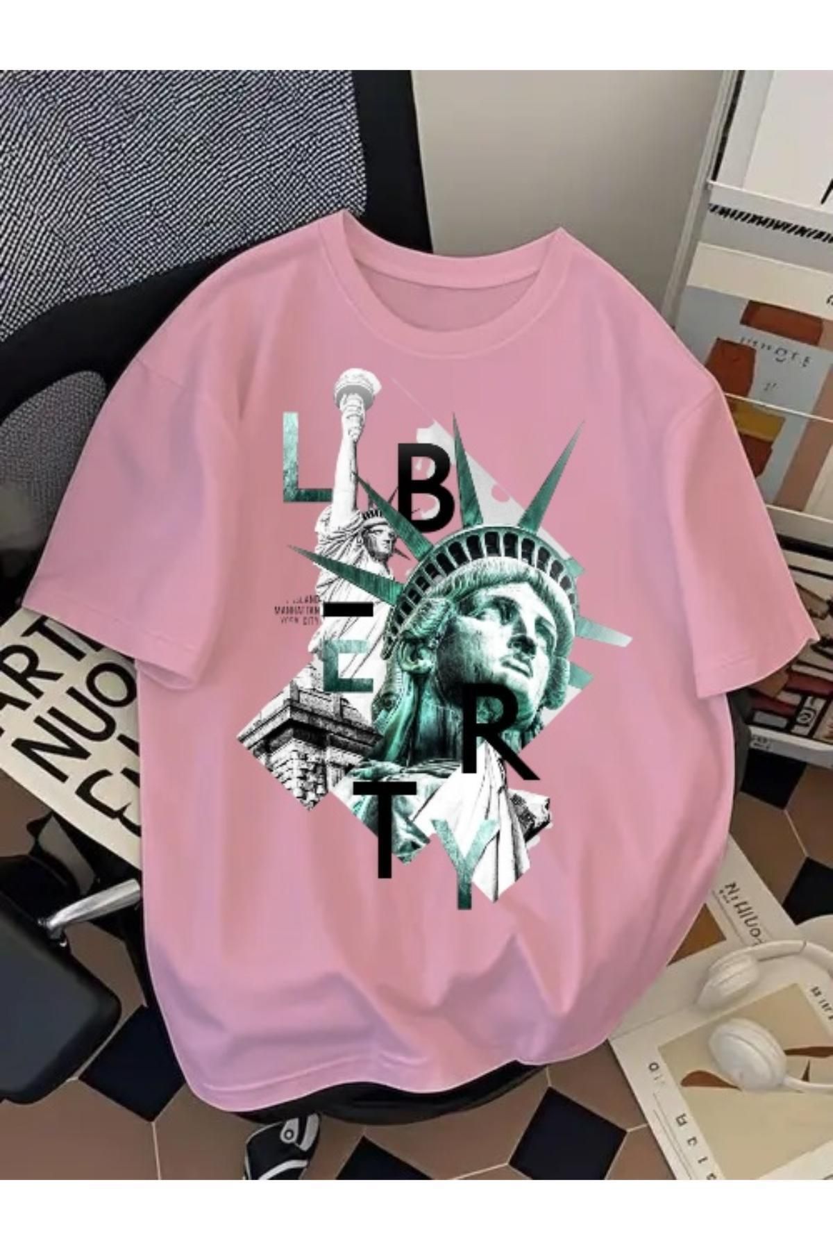 EQİ Özgürlük Heykeli Baskılı Oversize T-Shirt