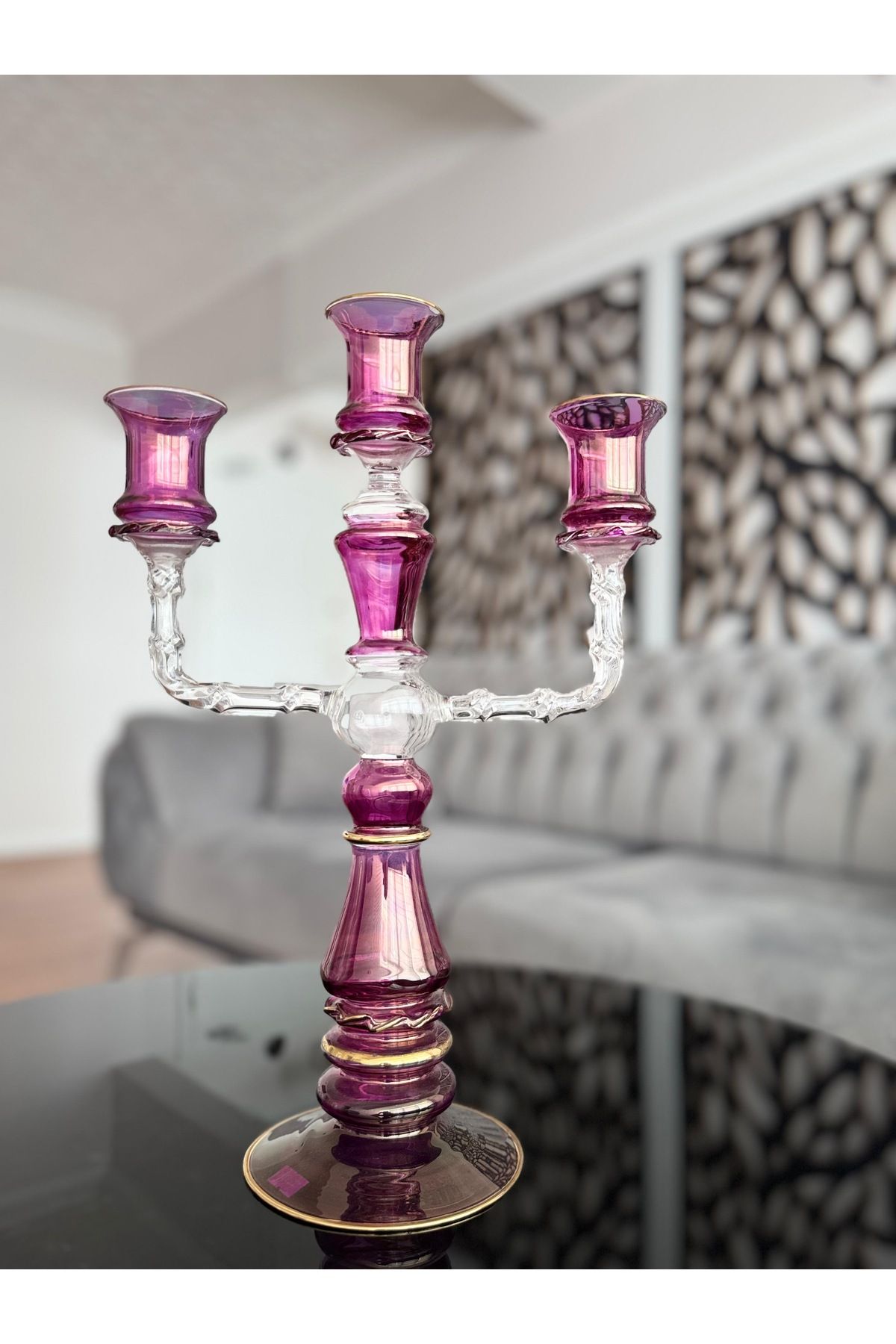 Botanic Aura Cam Şamdan