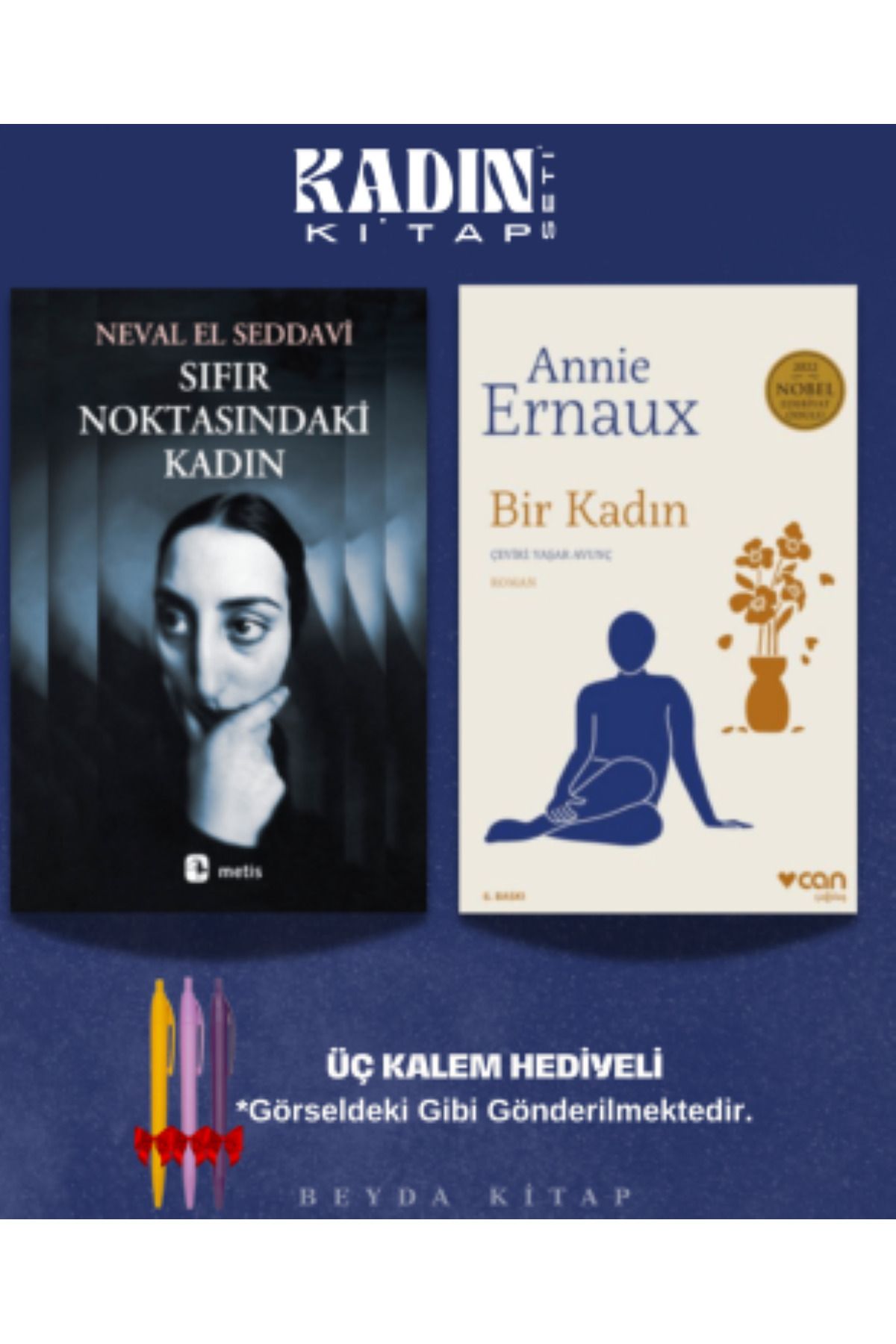 Metis Yayınları Sıfır Noktasındaki Kadın - Bir Kadın - Kitap Seti - Üç Kalem Hediyeli