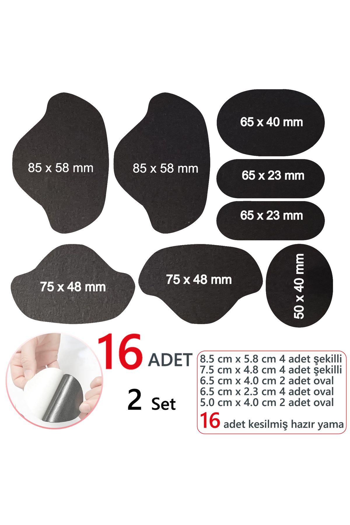 FIXALL ADHESIVE PRODUCTS Spor Ayakkabı Yapışkanlı KEÇE Tamir Yaması Topuk Desteği.16 Adet Set. SİYAH