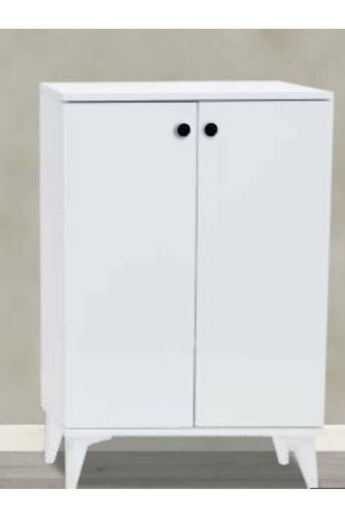 Yuvaset Home 2 Kapılı Mini Beyaz Çok Amaçlı Ayakkabılık Dolap