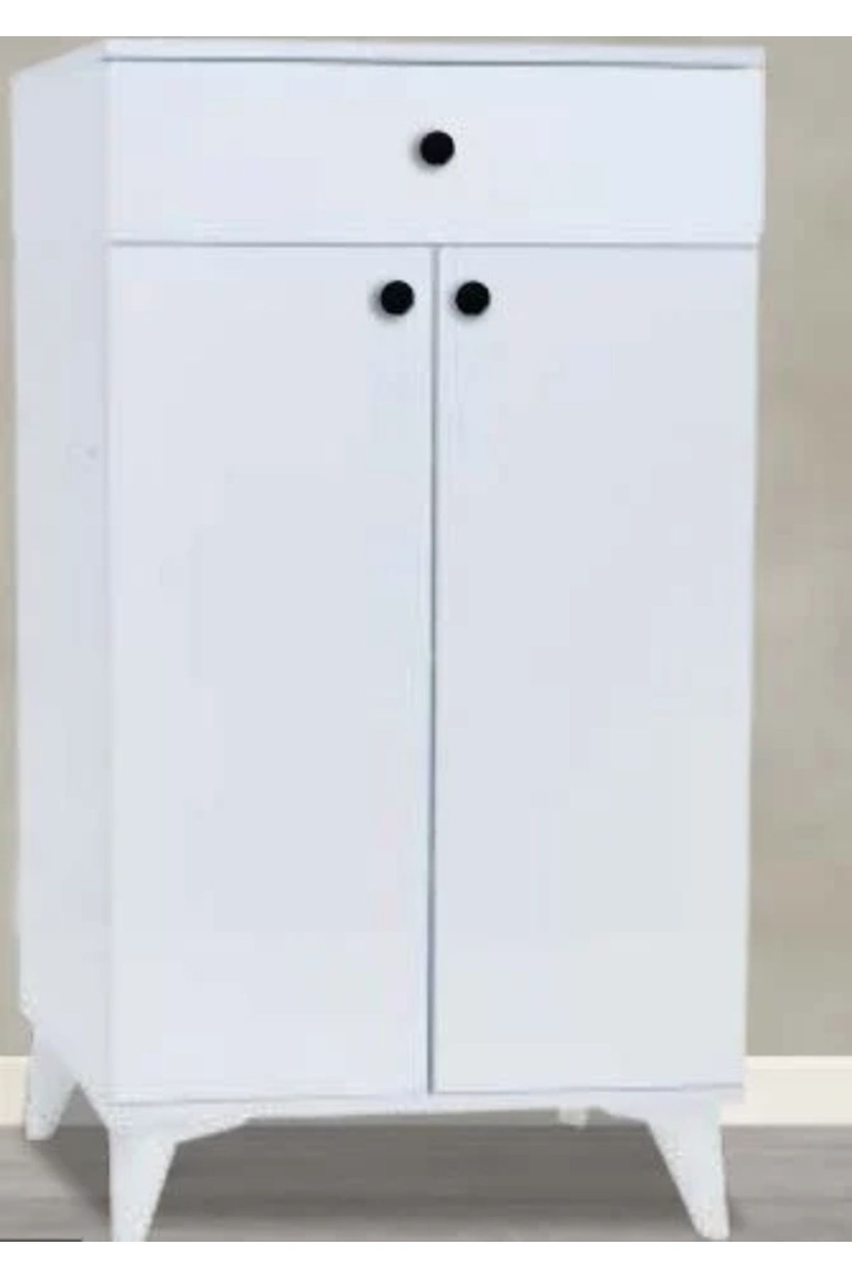 Yuvaset Home 1 Çekmeceli 2 Kapılı ÇOK Amaçlı Beyaz Ayakkabılık Dolap