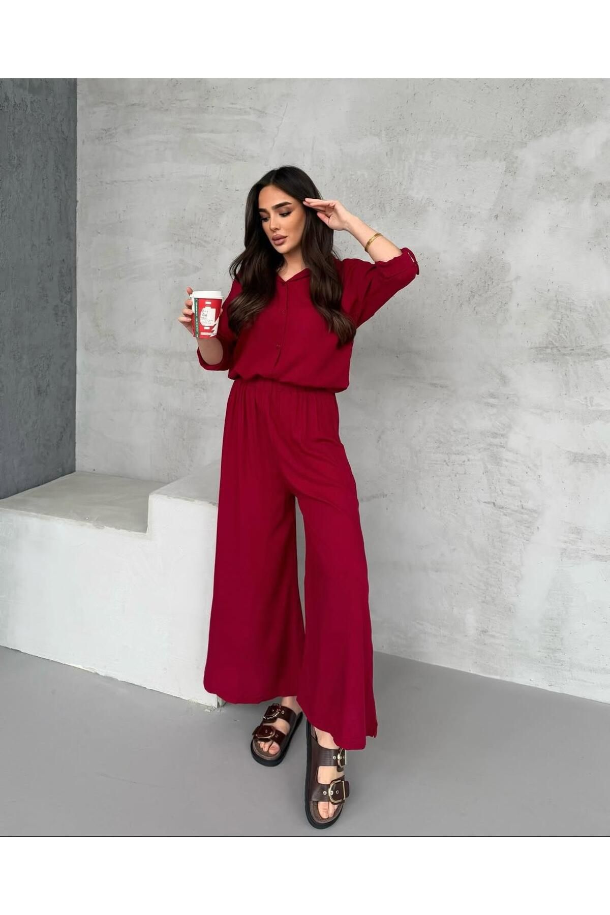 Anna Moda Bordo Alt-Üst Takım