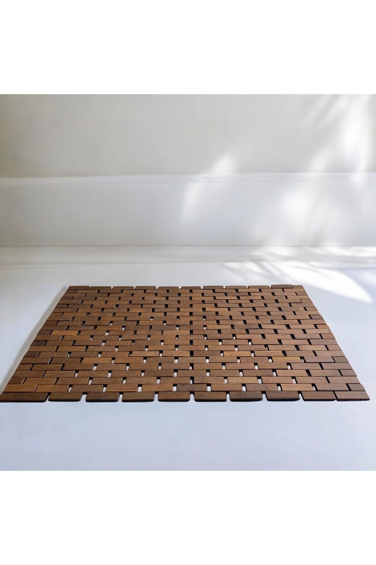 ELZEY HOME Doğal Akasya Kaydırmaz Banyo Paspası 70x45 cm