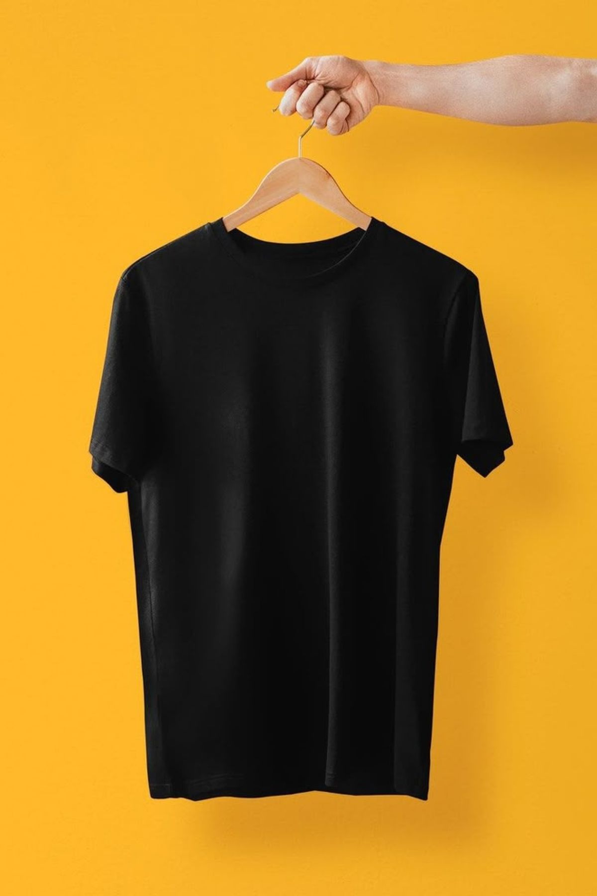 JustBS Baskısız Siyah T-Shirt