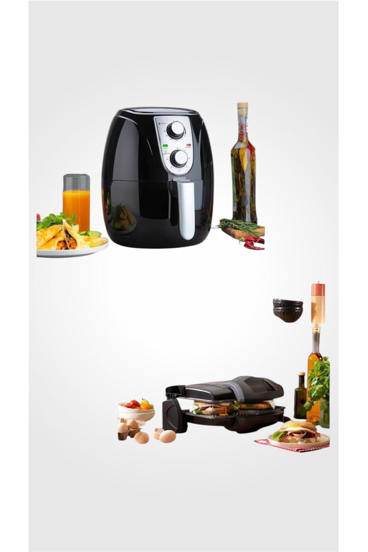 Schaffer fit fry smart air fryer+ grill chef tost makinesi 2'li set elektronik çeyiz seti