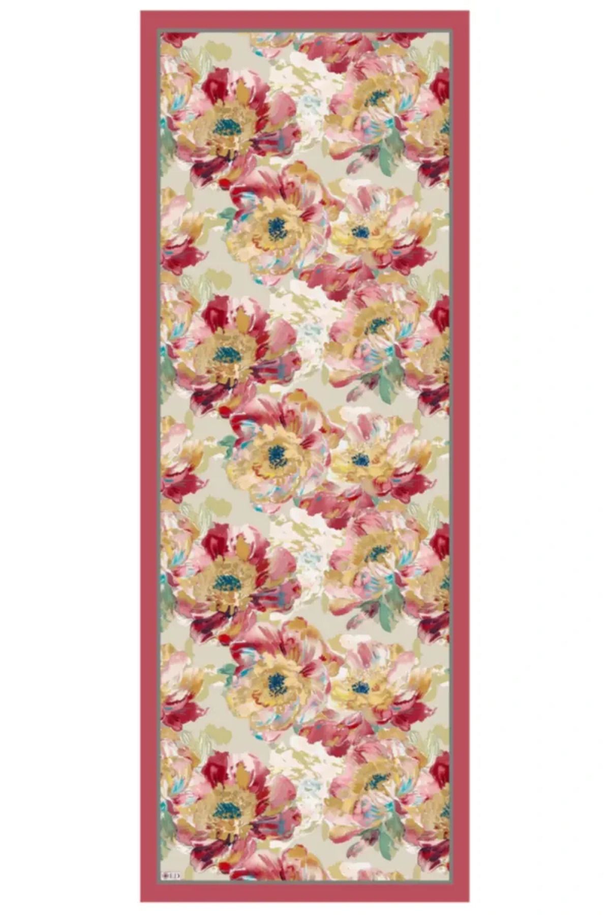 ED Scarf Pembe ED Scarf Sunrise Çiçek Desen Şal