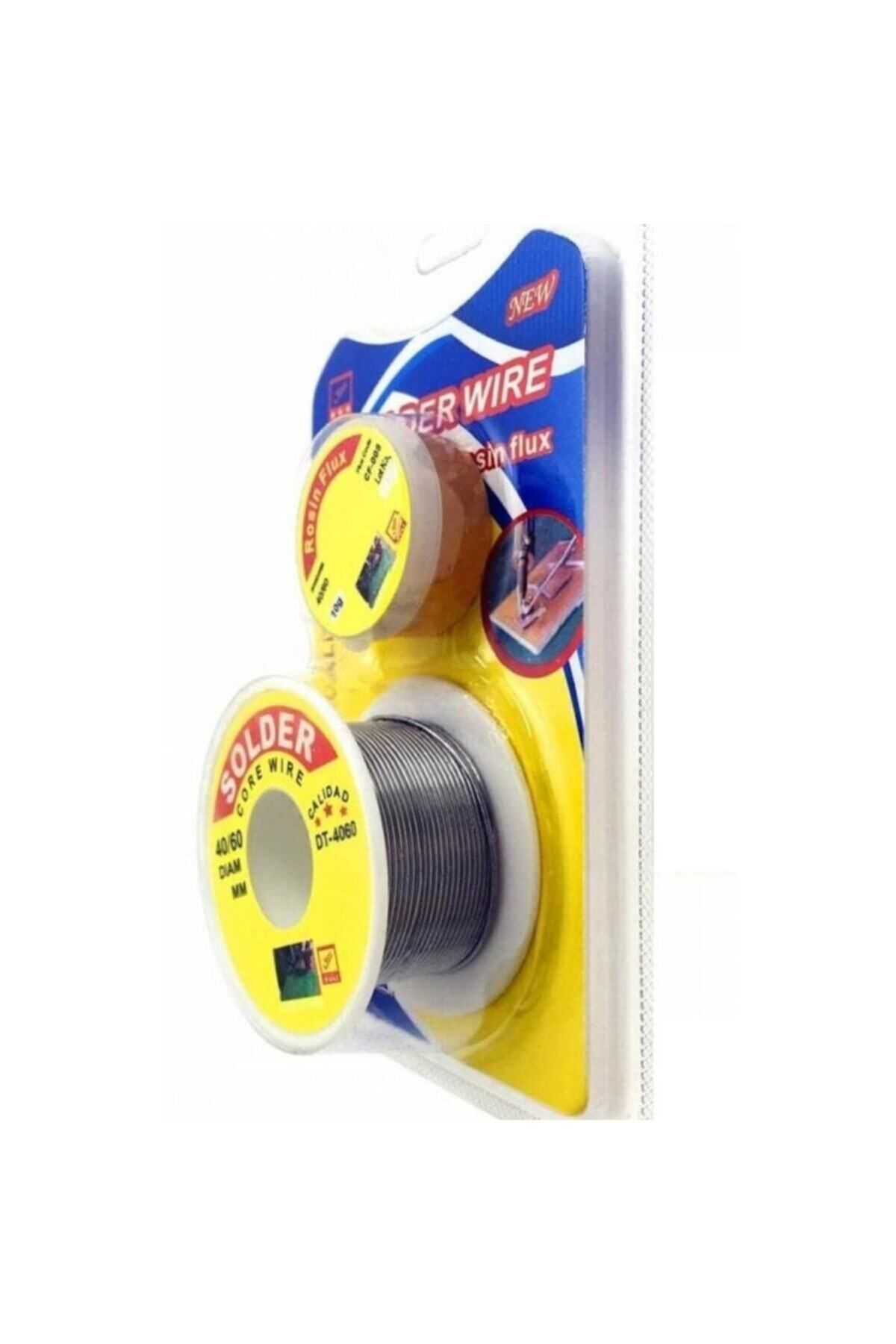 fiba teknik Solder Lehim Teli Ve Lehim Pastası Seti 40/60 1mm 5 Metre Tel