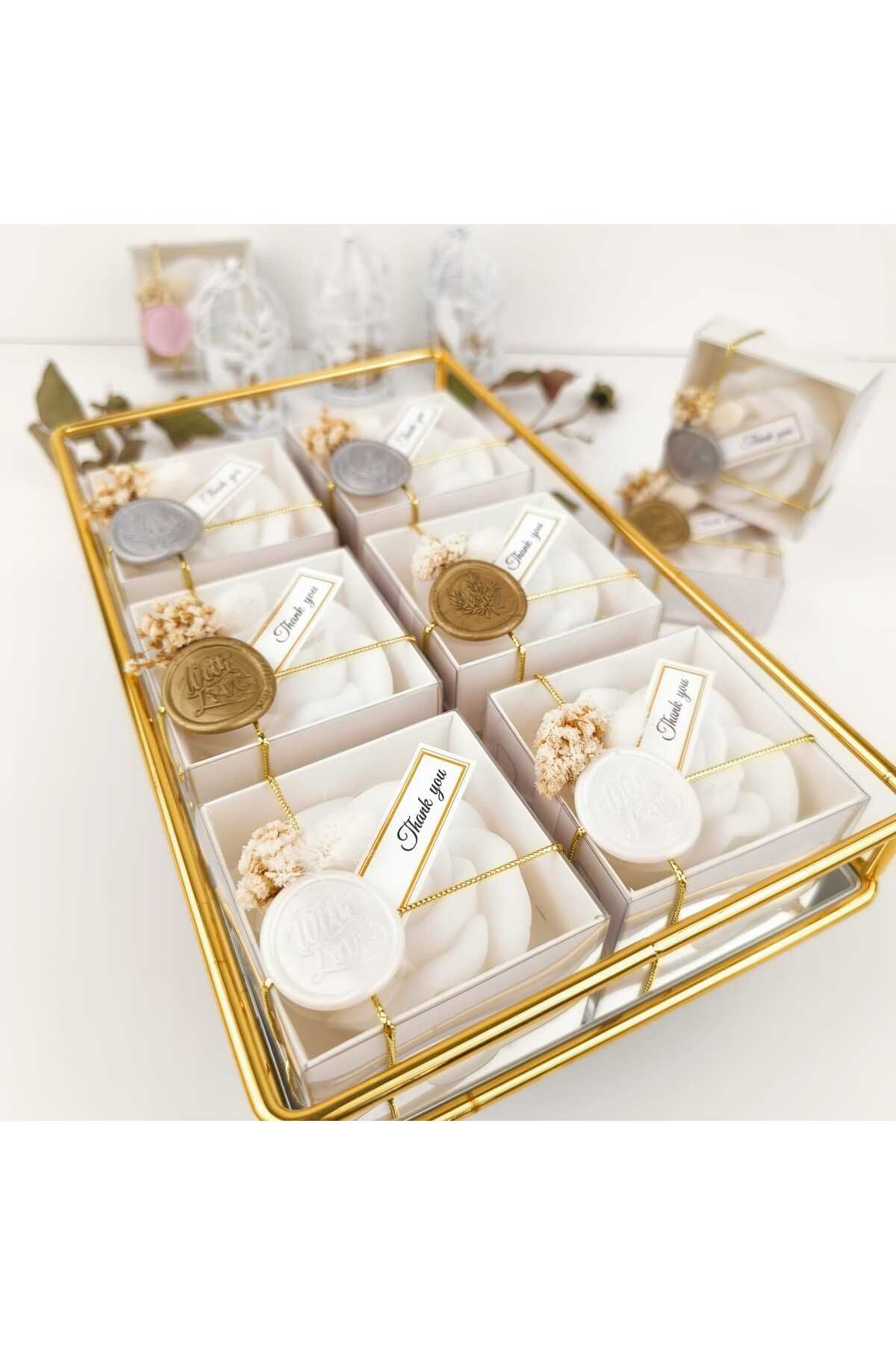 MoreAndMoreCandles Kokulu Soya Wax Gül Şeklinde Mum – Özel Hediye Kutulu, Mühürlü, Düğün, Nişan, Bebek (10 Adet)