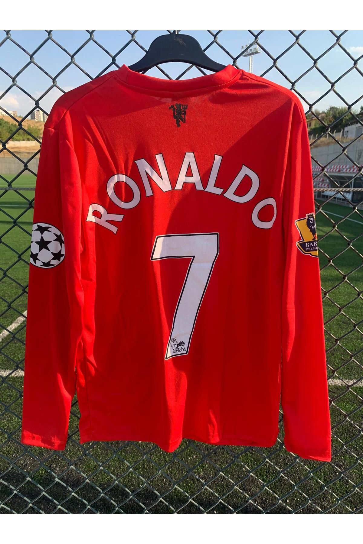 BARBITOS Manchester Unıted Cristiona Ronaldo Uzun Kol 2008 Moscow Ligi Kırmızı Yetişkin Forması-İM05