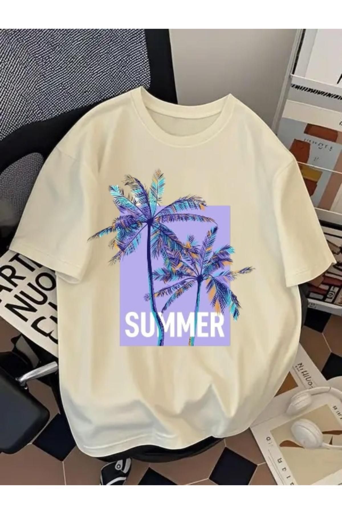 EQİ Summer Baskılı Oversize T-Shirt