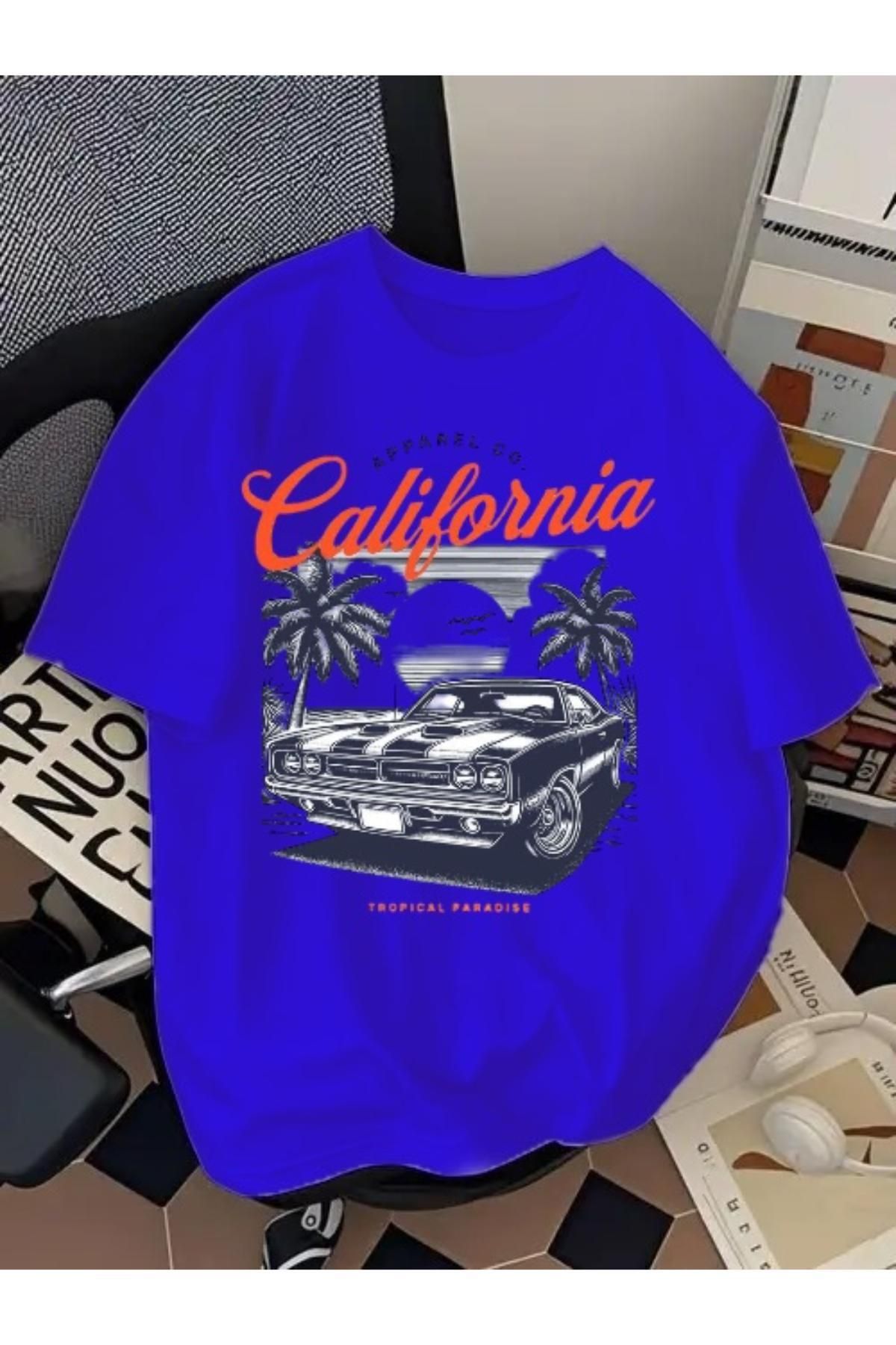 EQİ California Araba Baskılı Oversize T-Shirt