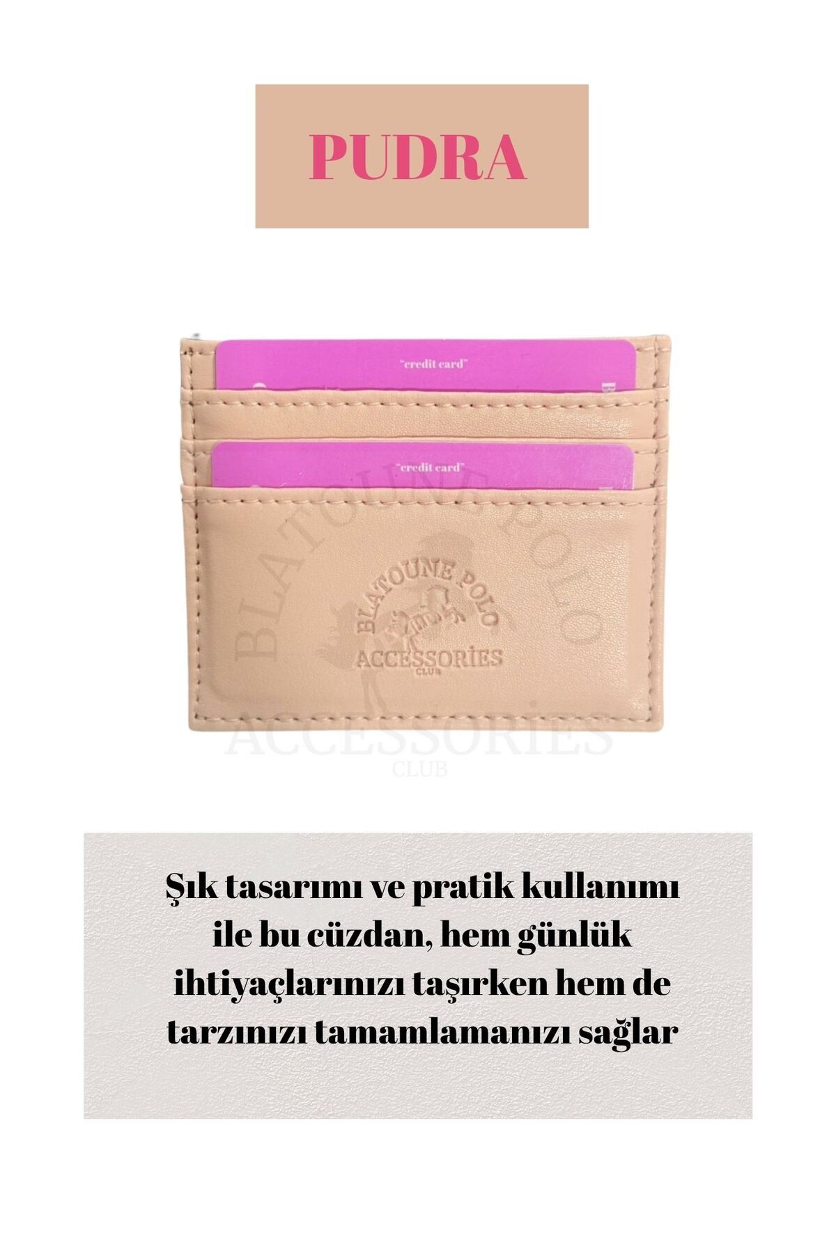 Blatoune Polo Unisex Suni Deri İnce Model Kağıt Para Bölmeli Kredi Kartı Ve Kartvizitlik Kartlık