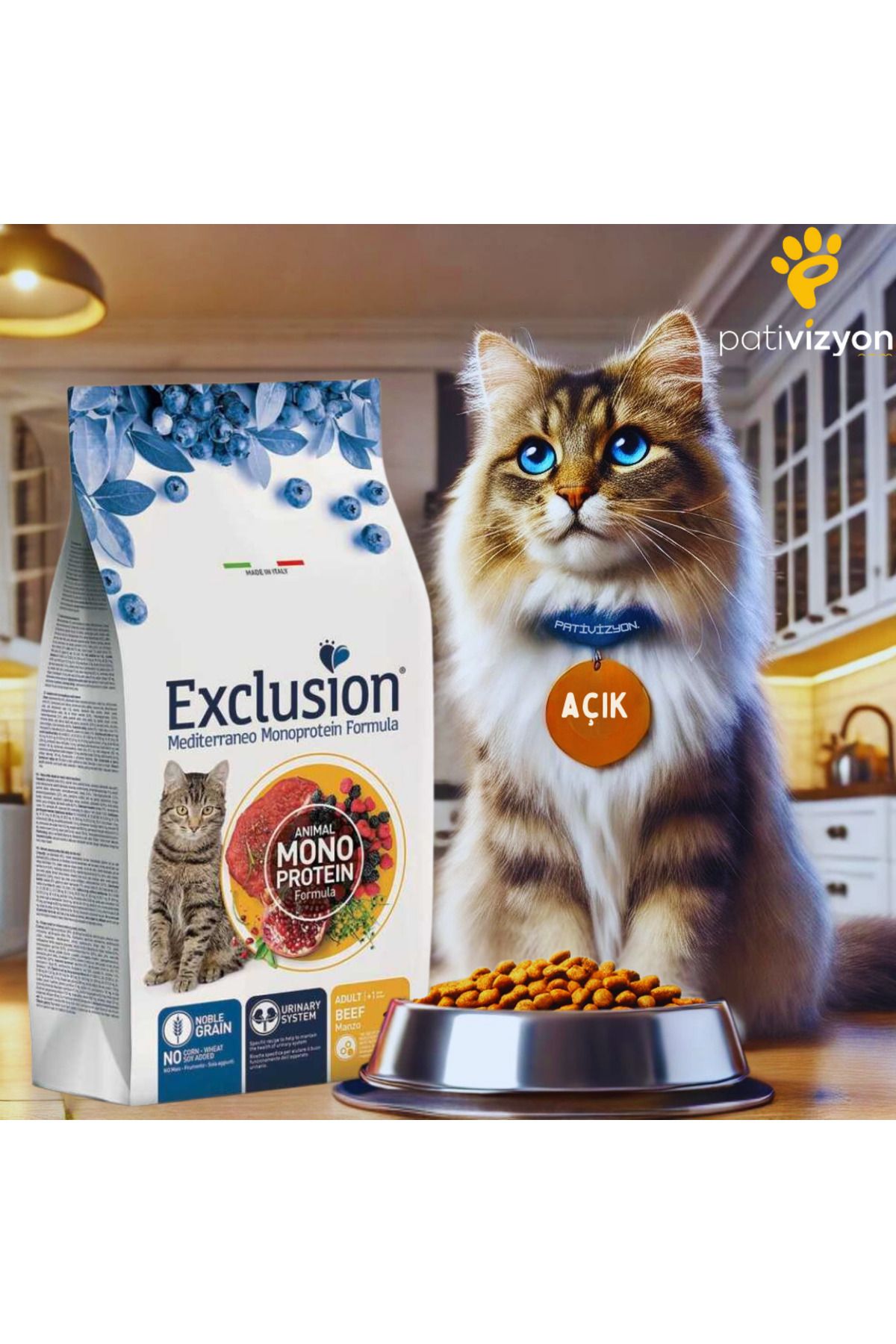 Exclusion EXCLUSİON KISIRLAŞTIRILMIŞ BİFTEKLİ KEDİ MAMASI 1 KG AÇIK