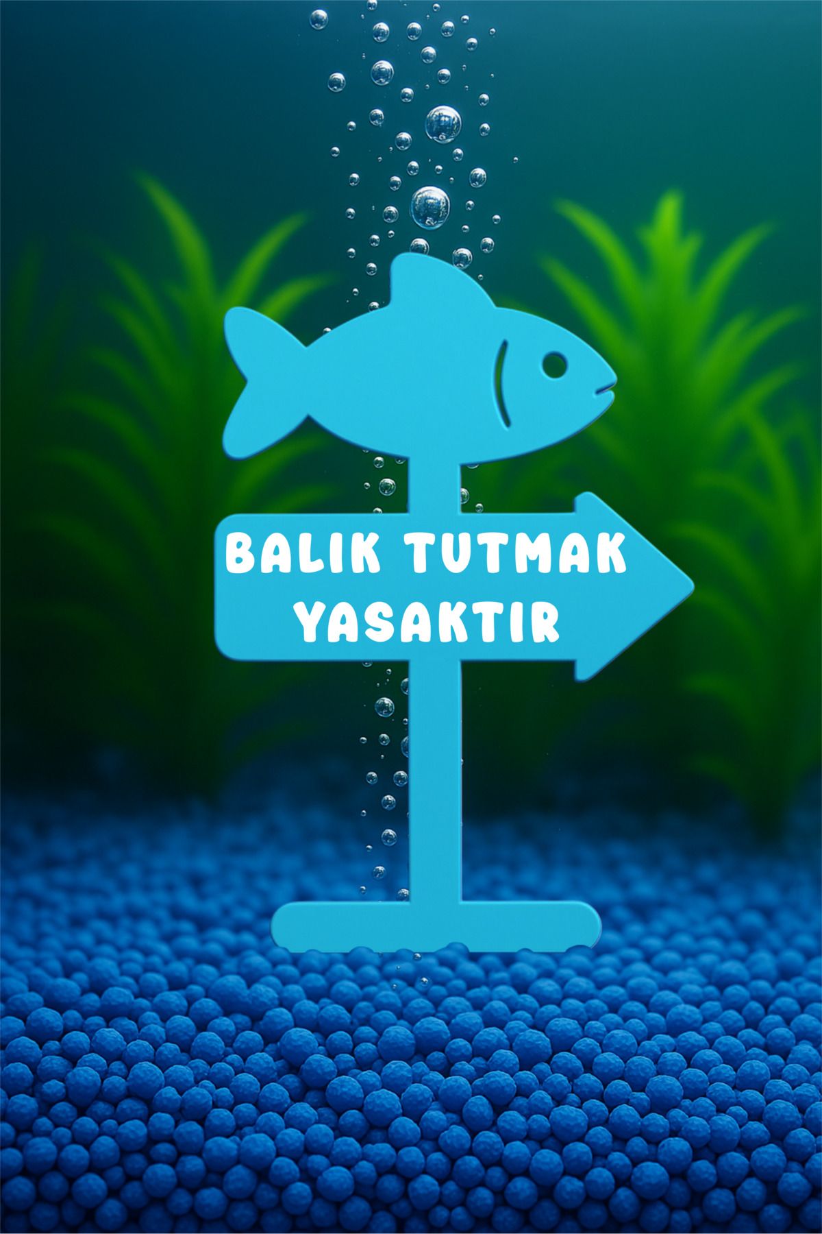 MDİZMİR Akvaryum Dekoru ( Mavi Tonları ) Fanus Dekoru Küçük Akvaryum Mini Akvaryum Dekoru