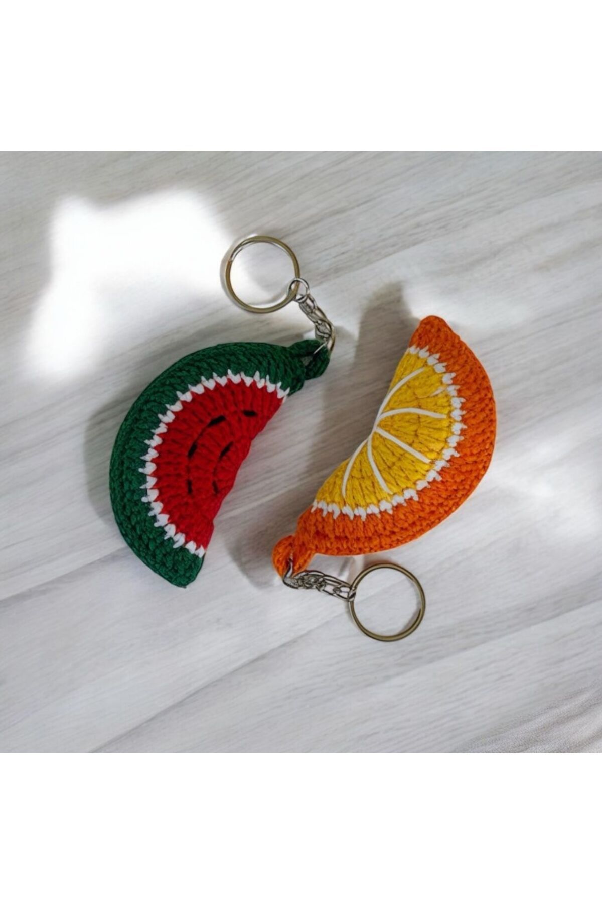 NORD COLLECTION Amigurumi Karpuz ve Portakal Model 2'li Anahtarlık Seti