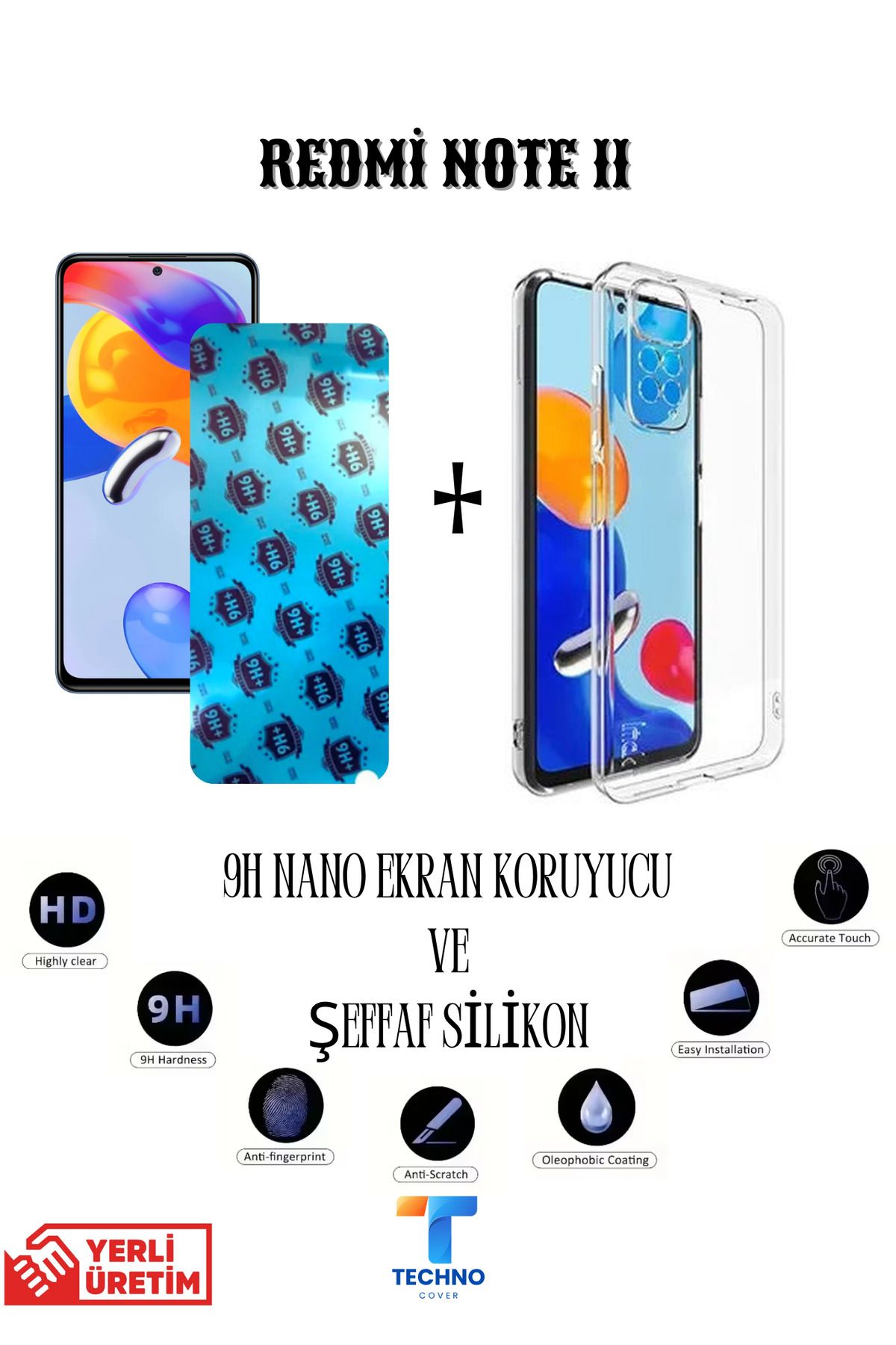 foxpower Redmi Note 11 Nano Ekran Koruyucu ve Şeffaf Kılıf 2li Avantajlı Paket
