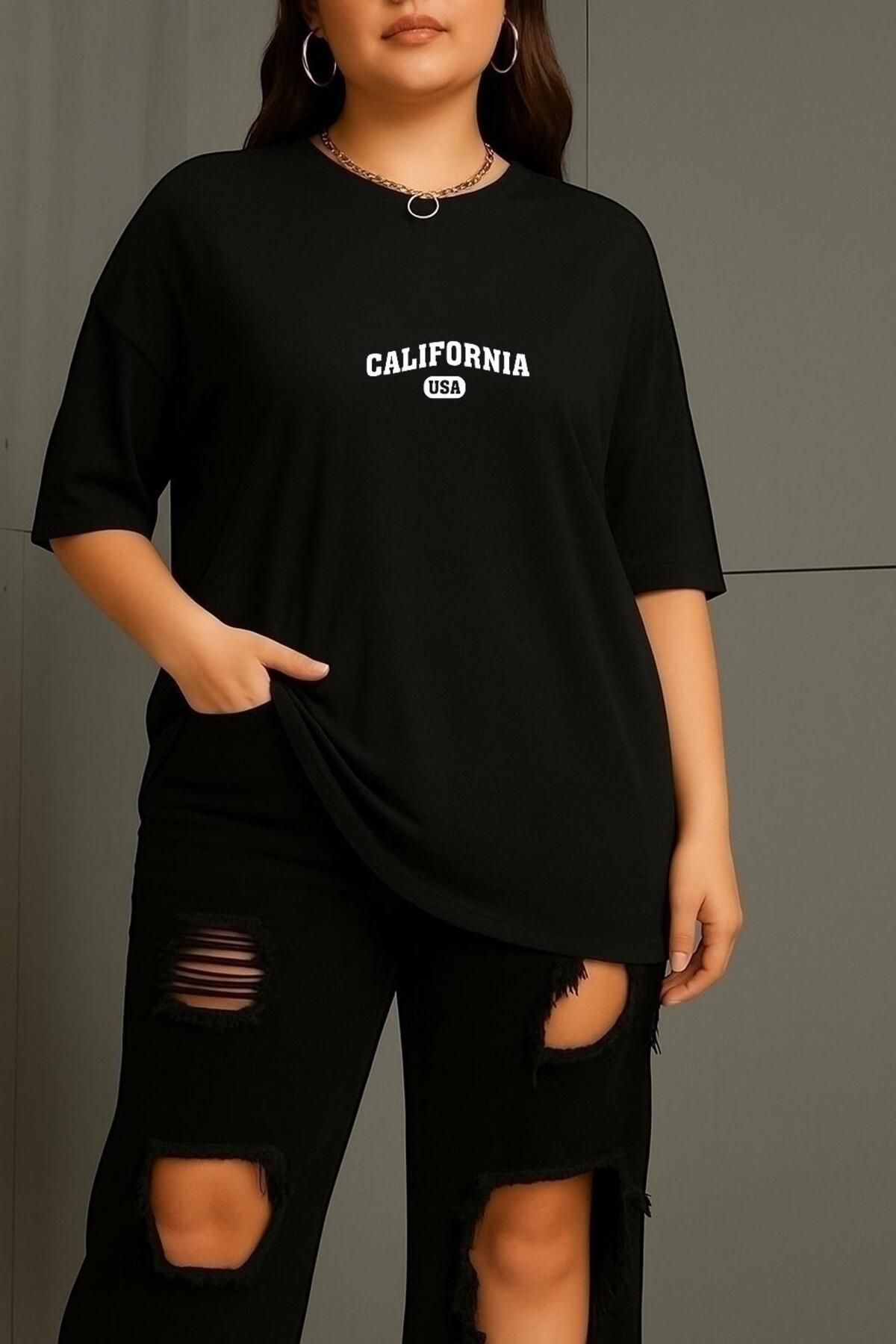 BENROMA BÜYÜK BEDEN CALIFORNIA USA BASKILI UNİSEX TİŞÖRT
